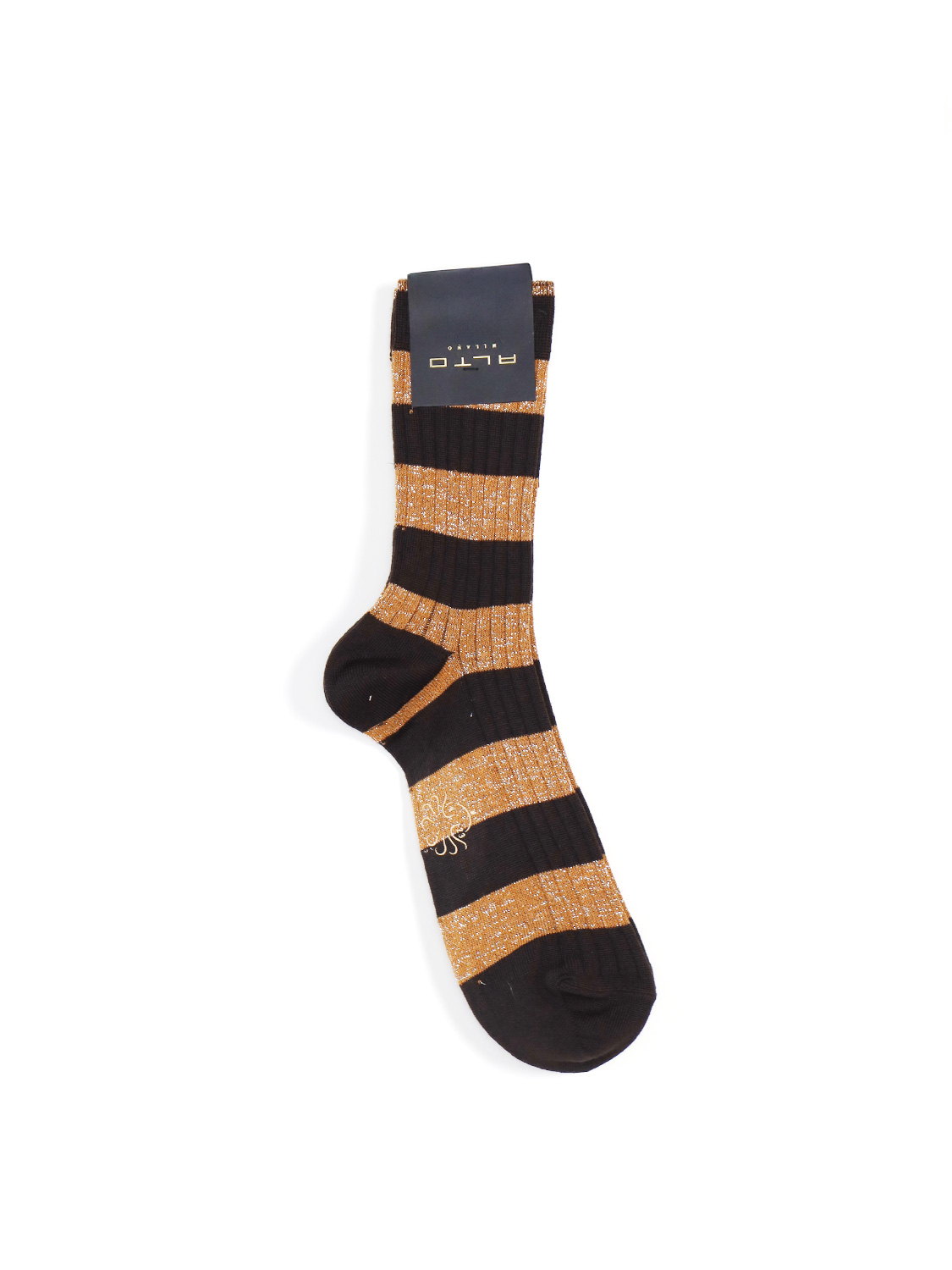 Paia –  Gestreifte Socken mit Lurex-Effekt  