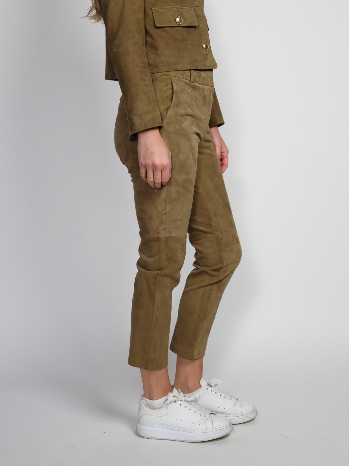 Arma Jen – Veloursleder-Hose   khaki 40