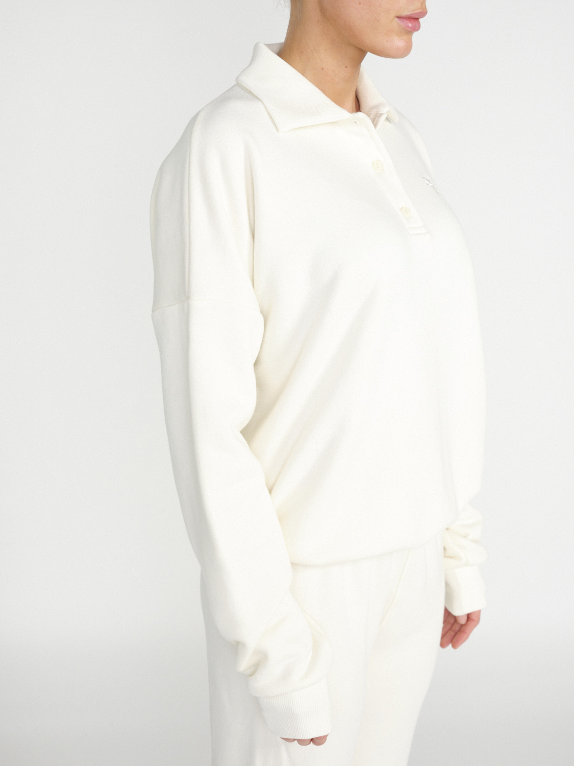 Eterne Oversized Polo Sweatshirt aus Baumwolle   crema S