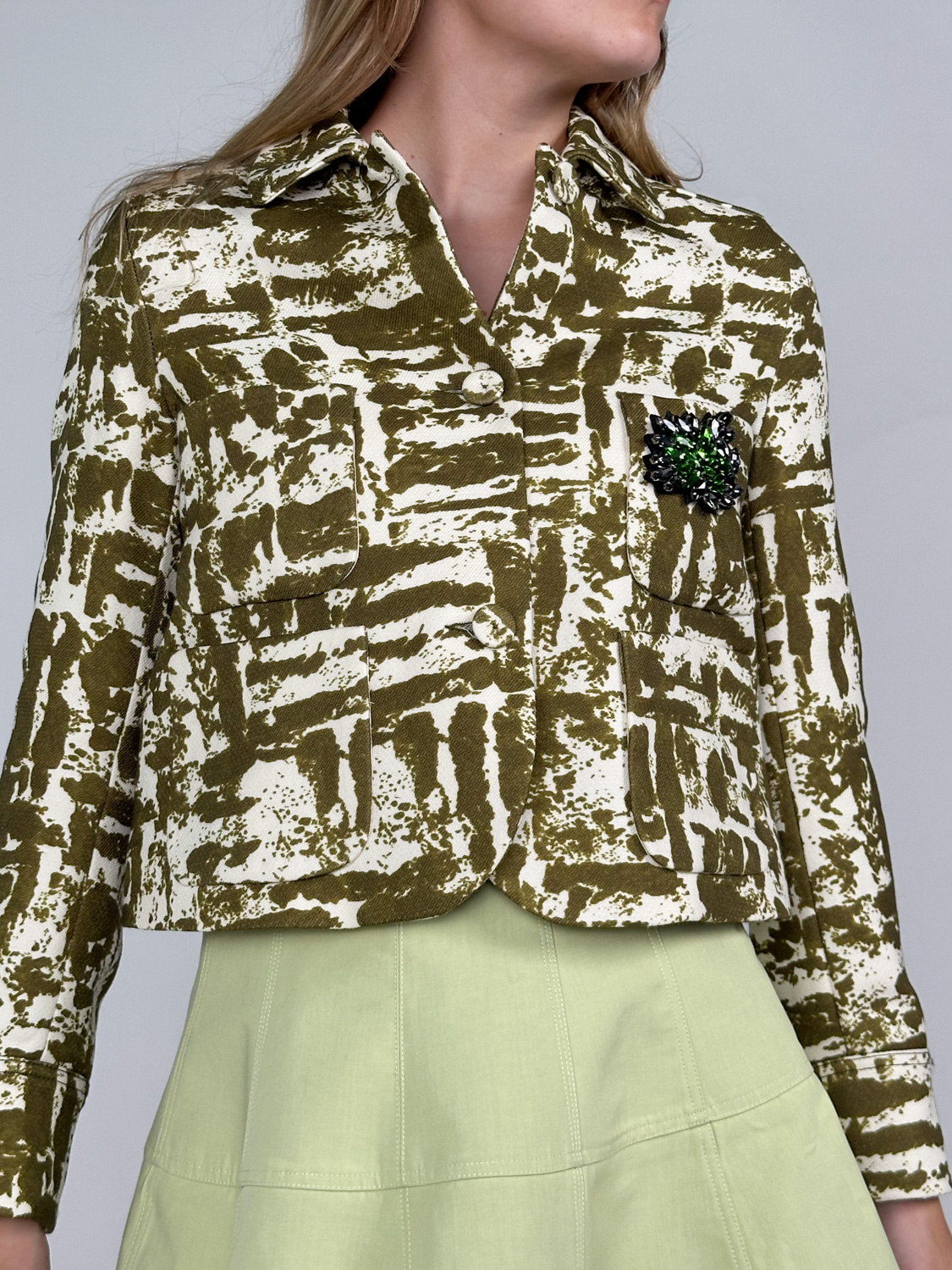 Odeeh Short jacket made of wool blend 36 green Odeeh Short jacket made of wool blend 36 green