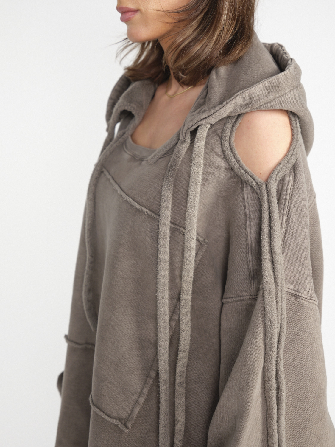 Ottolinger Deconstructed cut-out hoodie  brown S