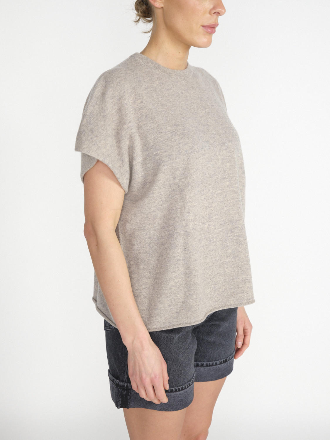 Extreme Cashmere Alma – Ärmelloses Oversized Shirt aus Cashmere   beige Talla única