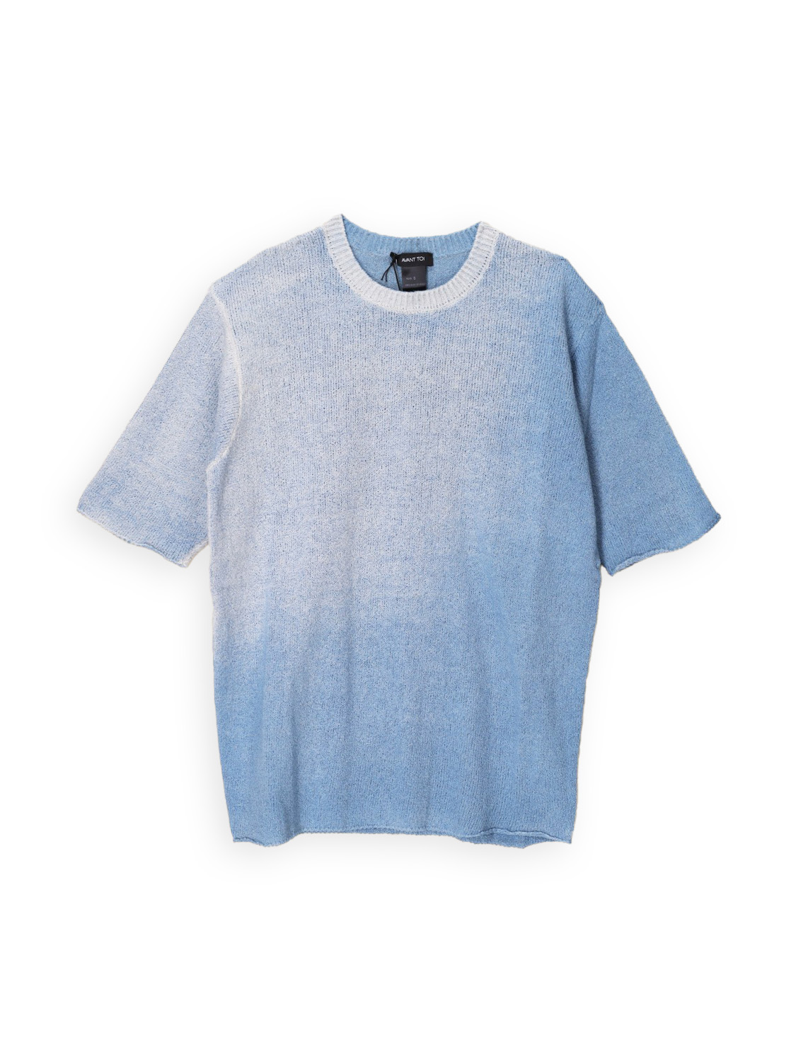 Short sleeve knitted sweater with color gradient 