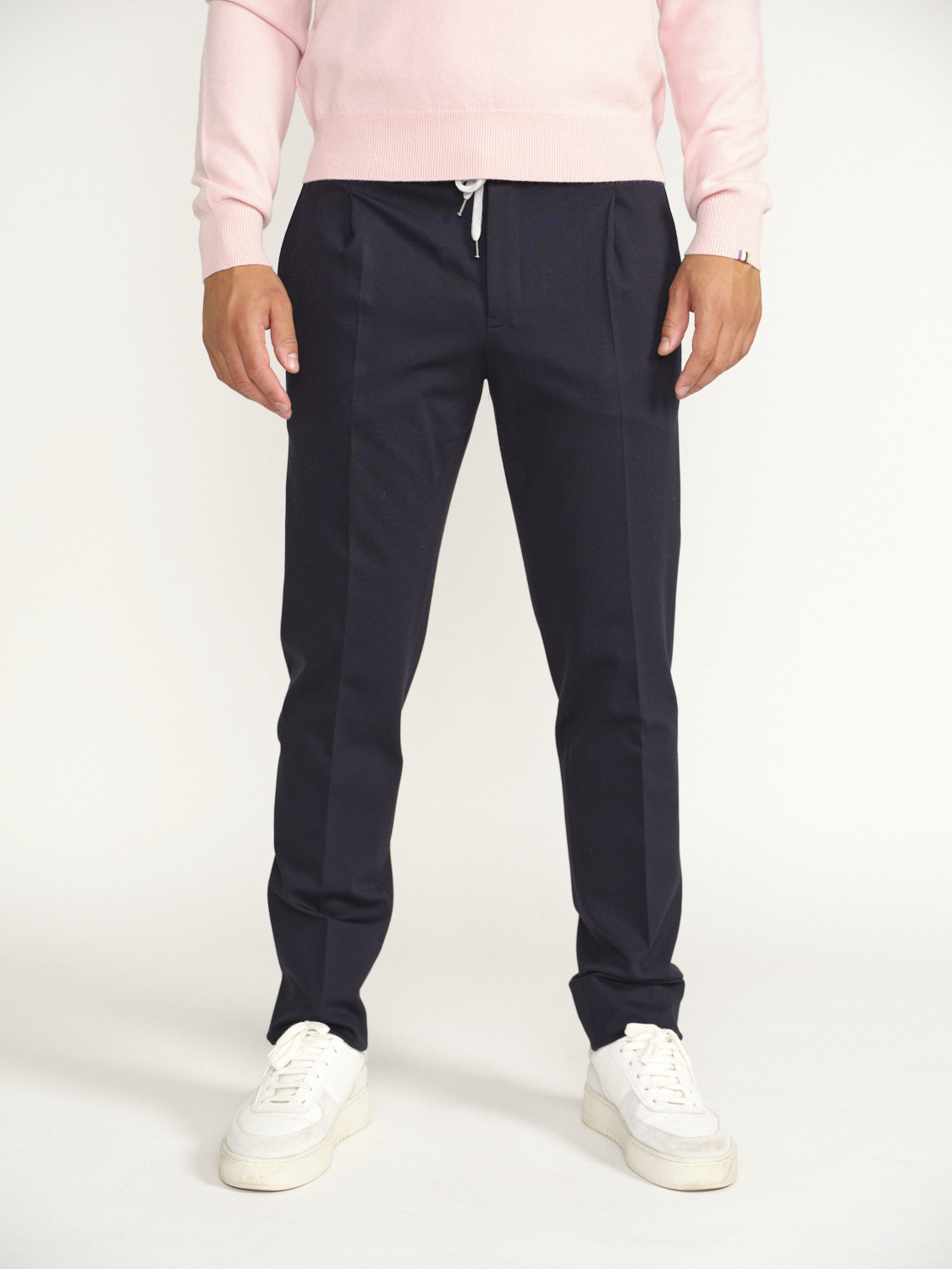 PT Torino Pantalón con pliegue y cintura elástica azul 52
