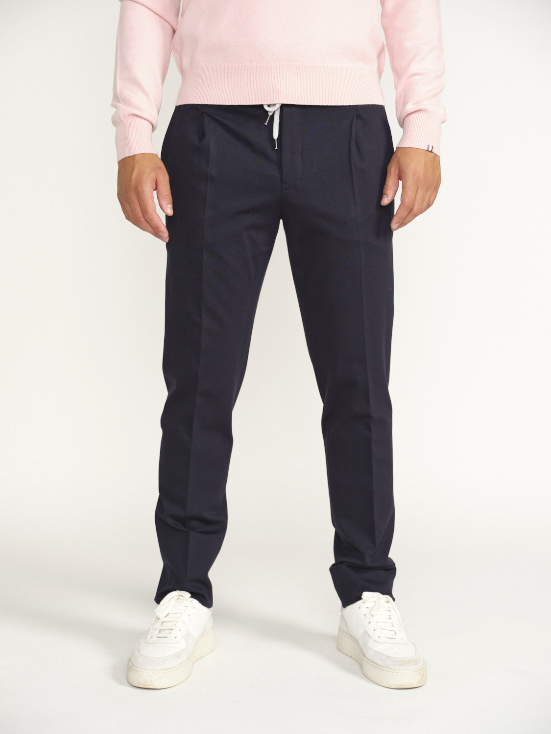 PT Torino Trousers with crease and elastic waistband blue 48