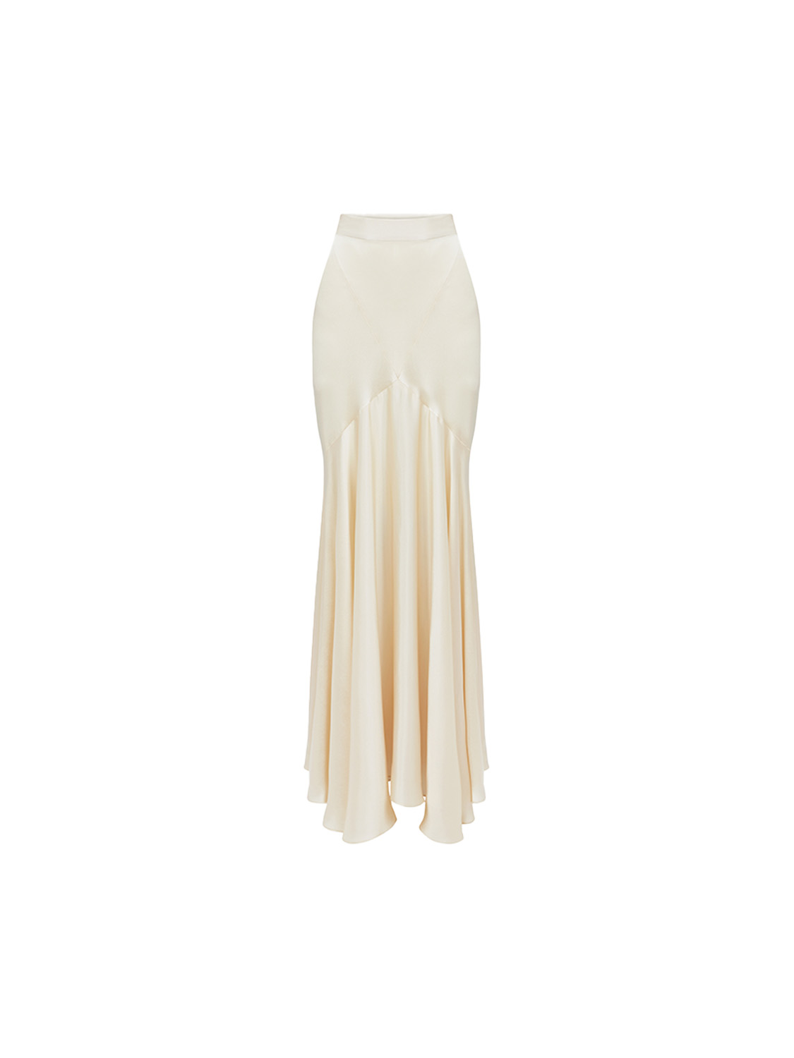 Nina Ricci Maxi gonna tagliata in sbieco in misto seta   creme 36