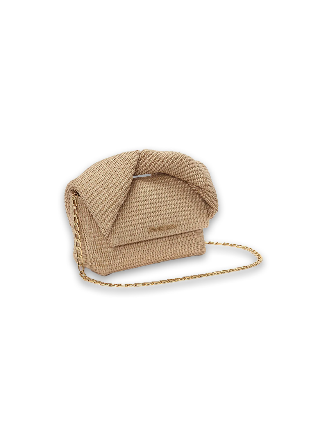 JW Anderson Large Twister Bag – shoulder bag made of raffia  beige One Size