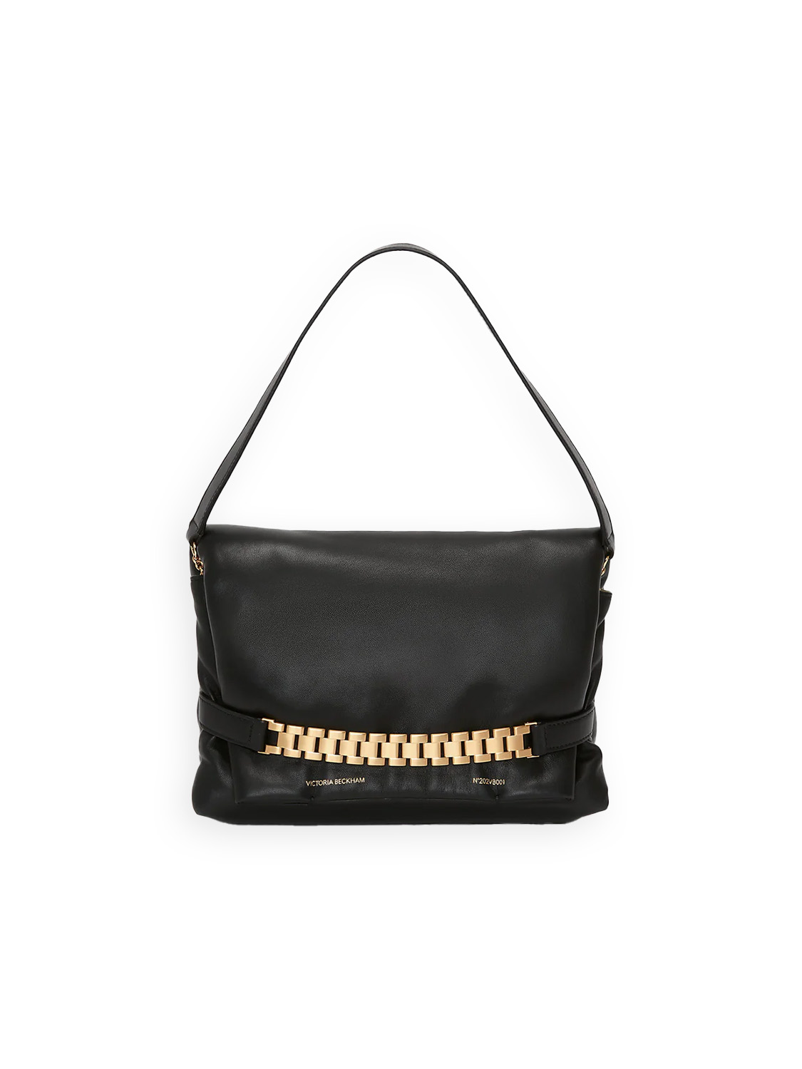 Victoria Beckham Puffy Chain Pouch – leather shoulder bag  black One Size