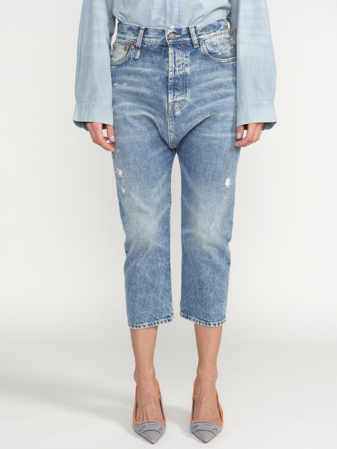 R13 R13 Boyfriend Jeans im Used Look blau 27 R13 R13 Boyfriend Jeans im Used Look blau 27