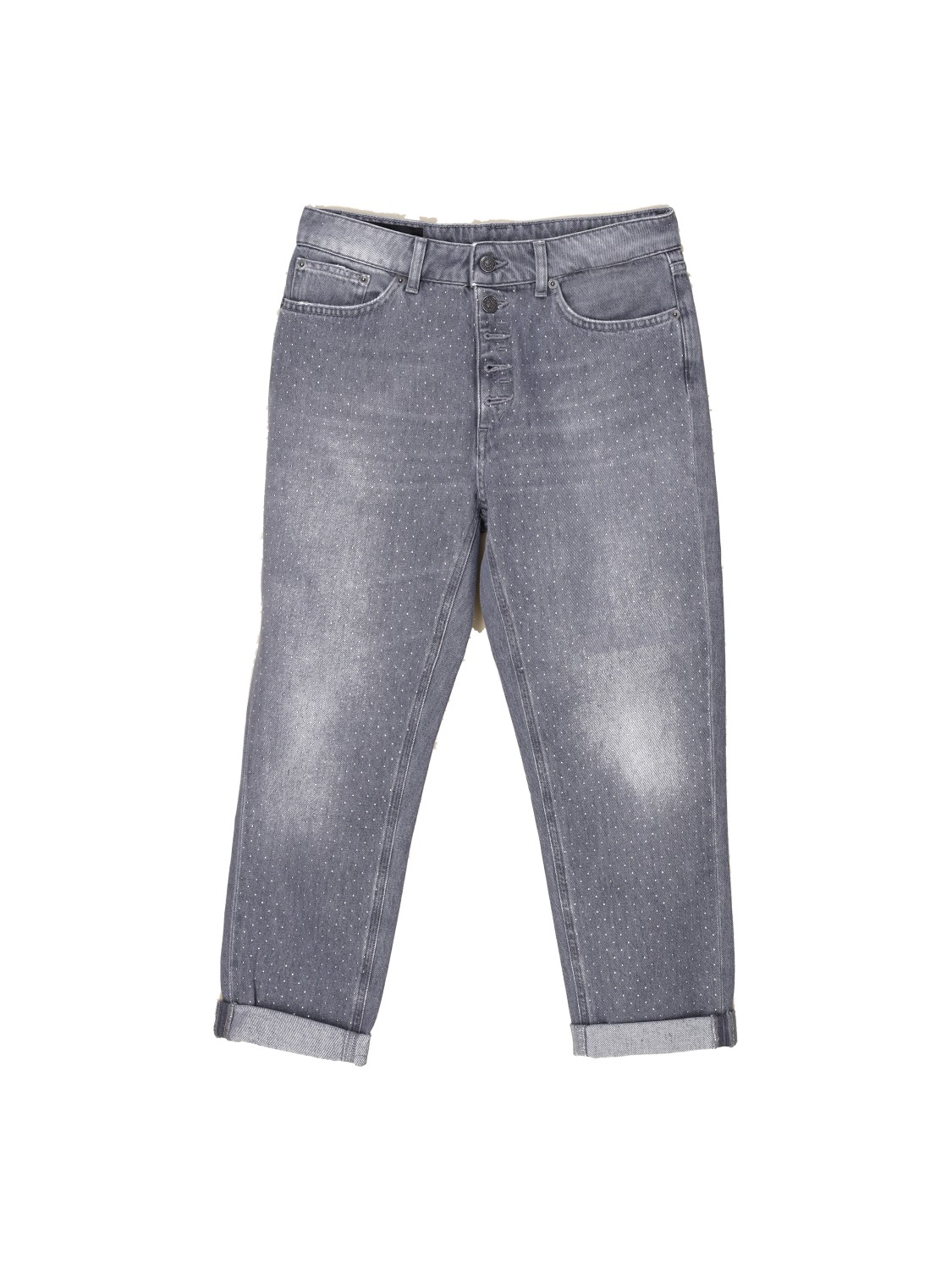 Dondup Koons - Cropped jeans with rhinestones grey 28