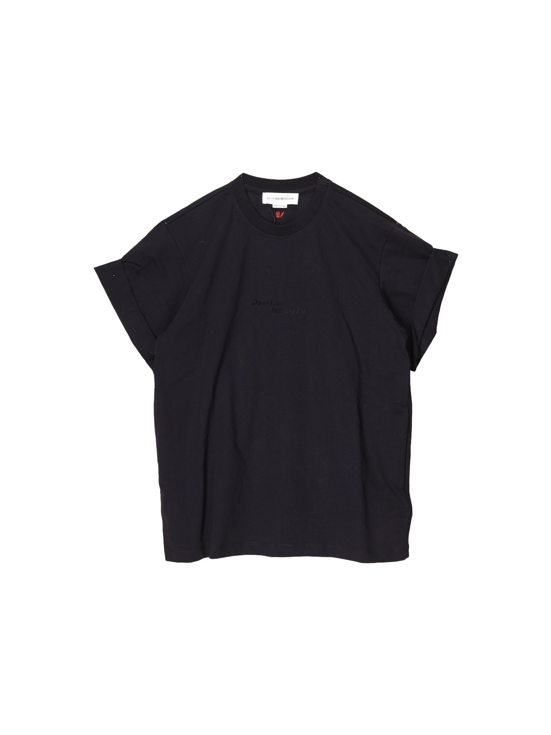 Victoria Beckham Slogan – Oversized Baumwoll T-Shirt   schwarz XS