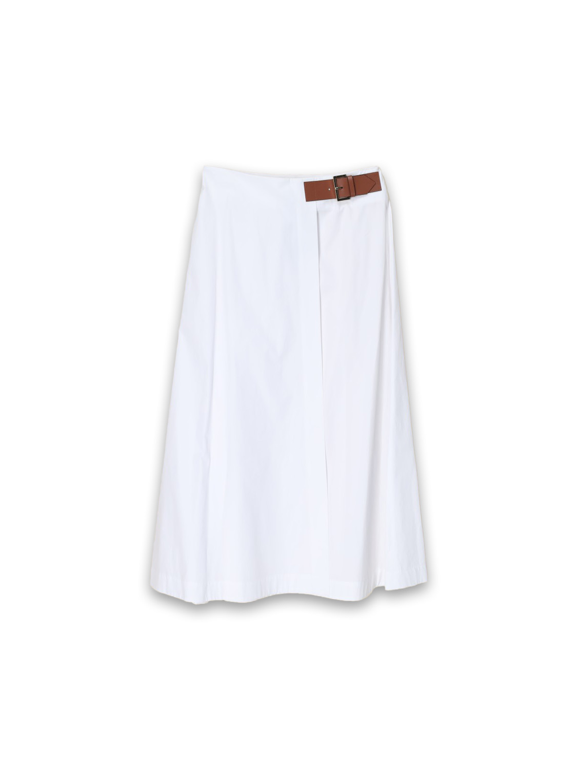 Cotton mini skirt with belt detail 