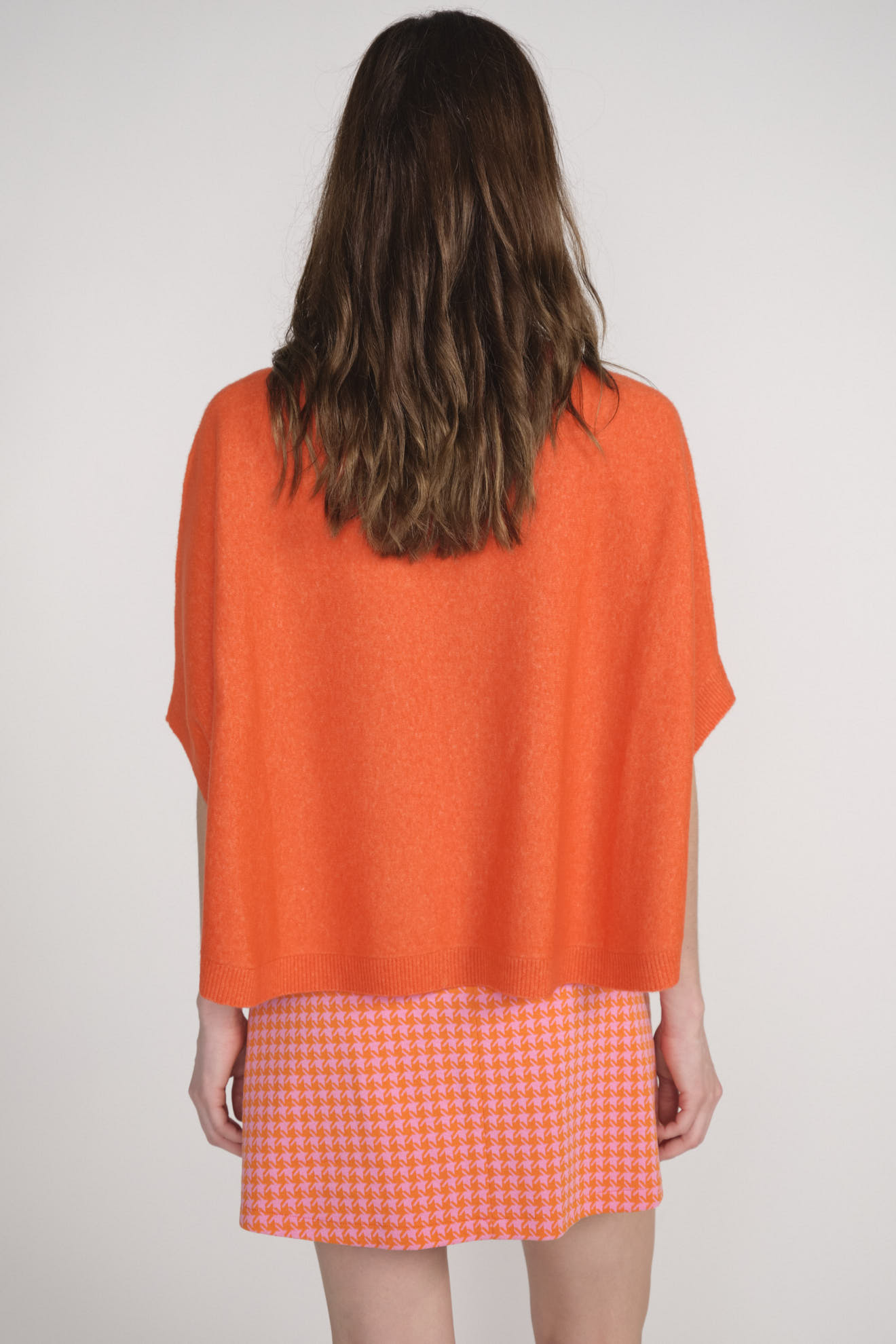 Darby - Maglia a mantella in cashmere arancione S