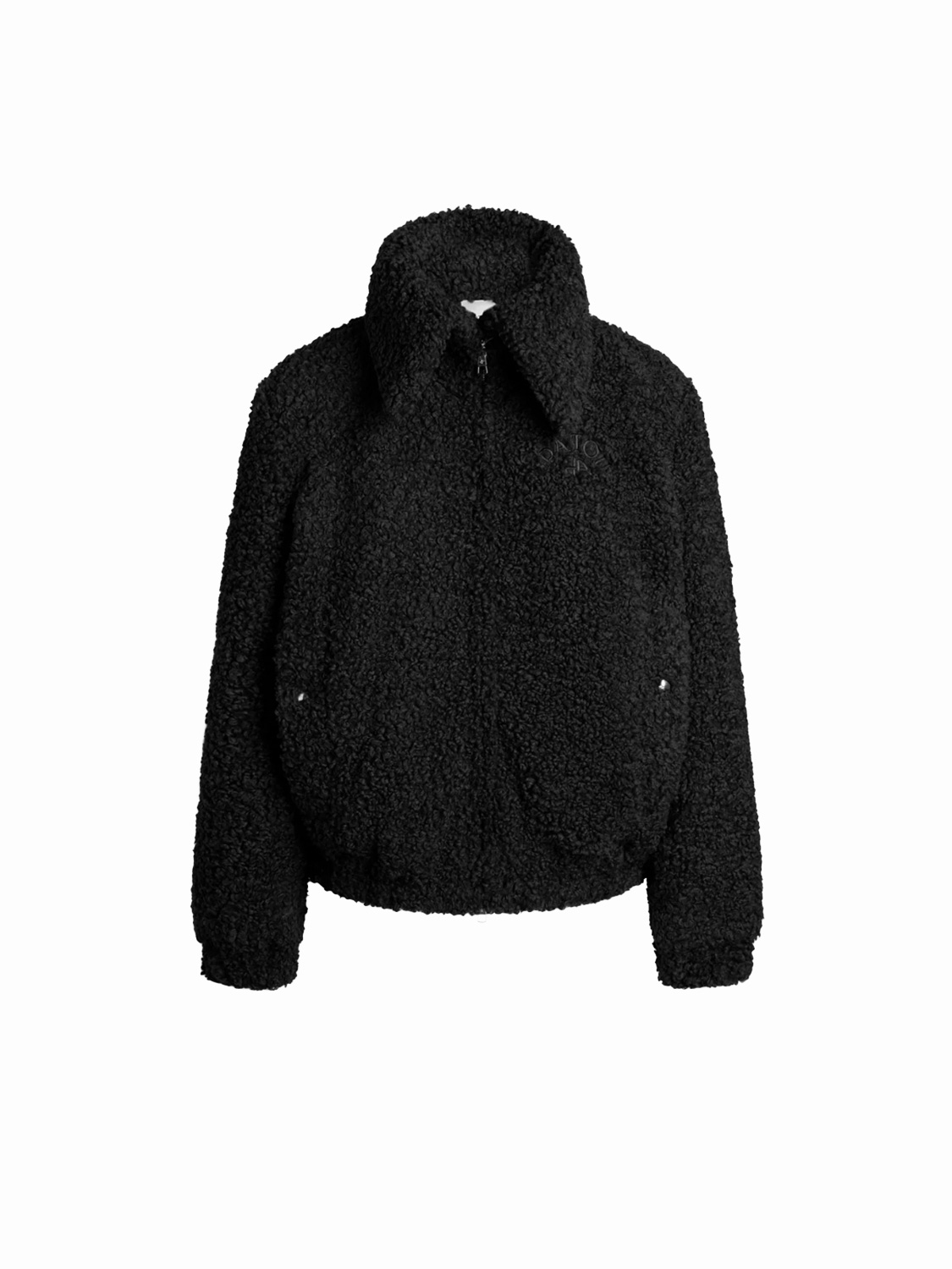 Bomber jacket with wide collar