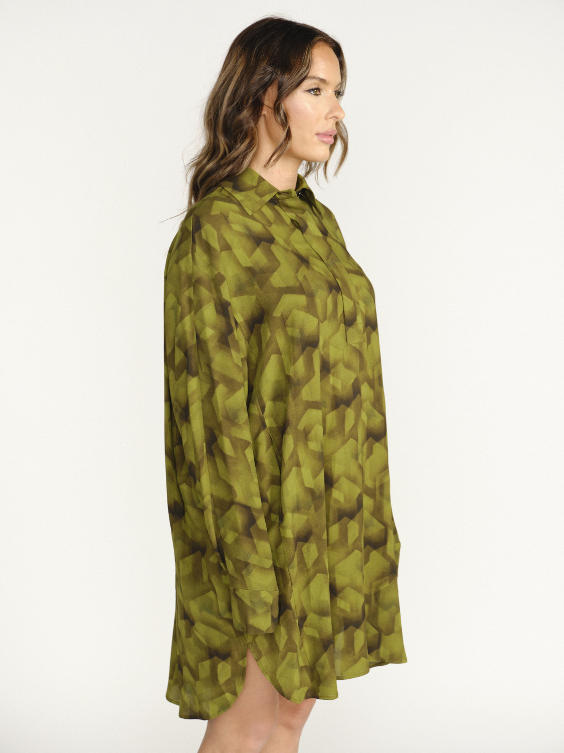 Odeeh Blusen-Kleid mit grafischem Muster  grün 36