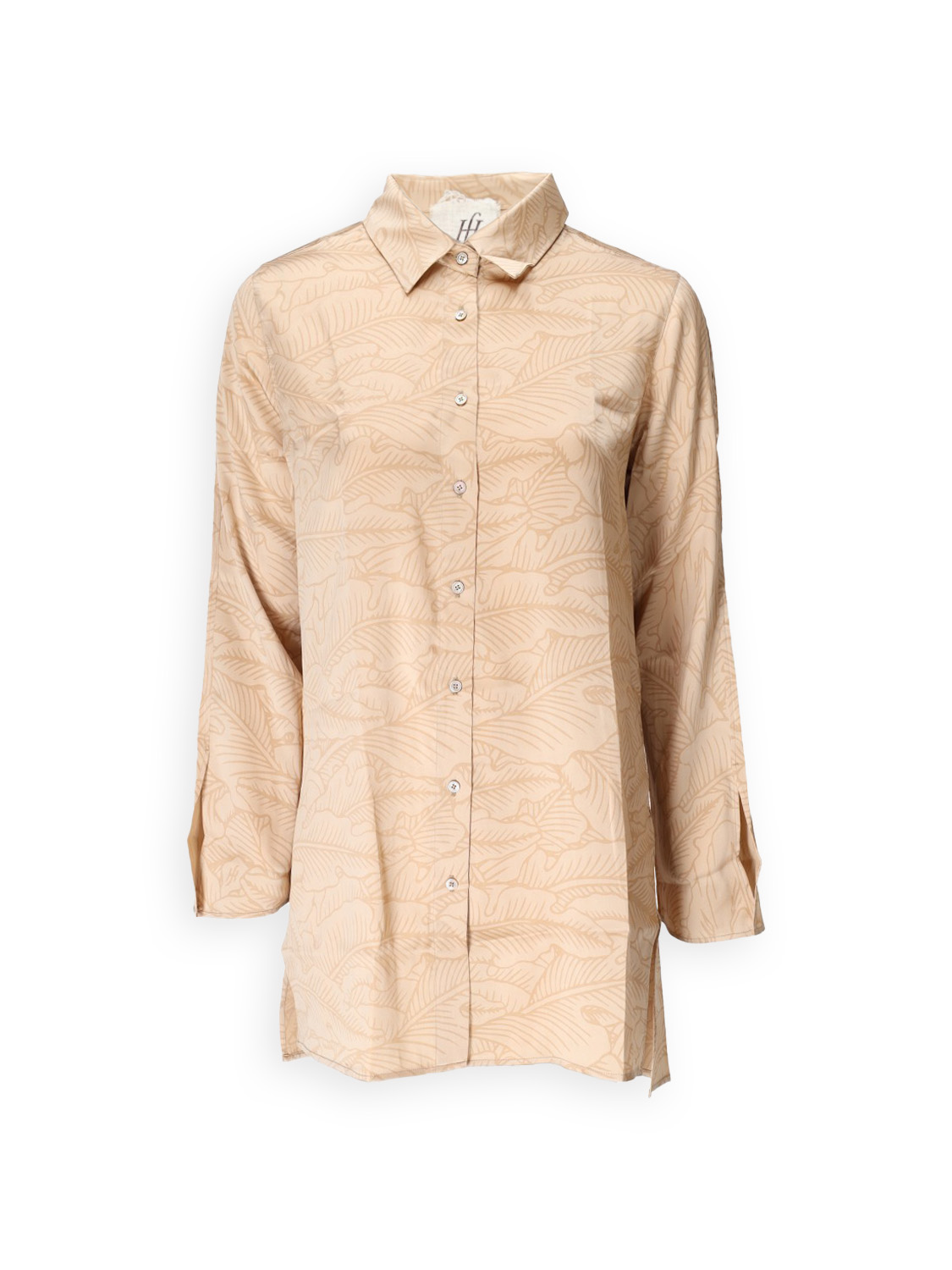 friendly hunting Dura Ingadi – Seiden-Bluse mit floralem Muster   beige XS