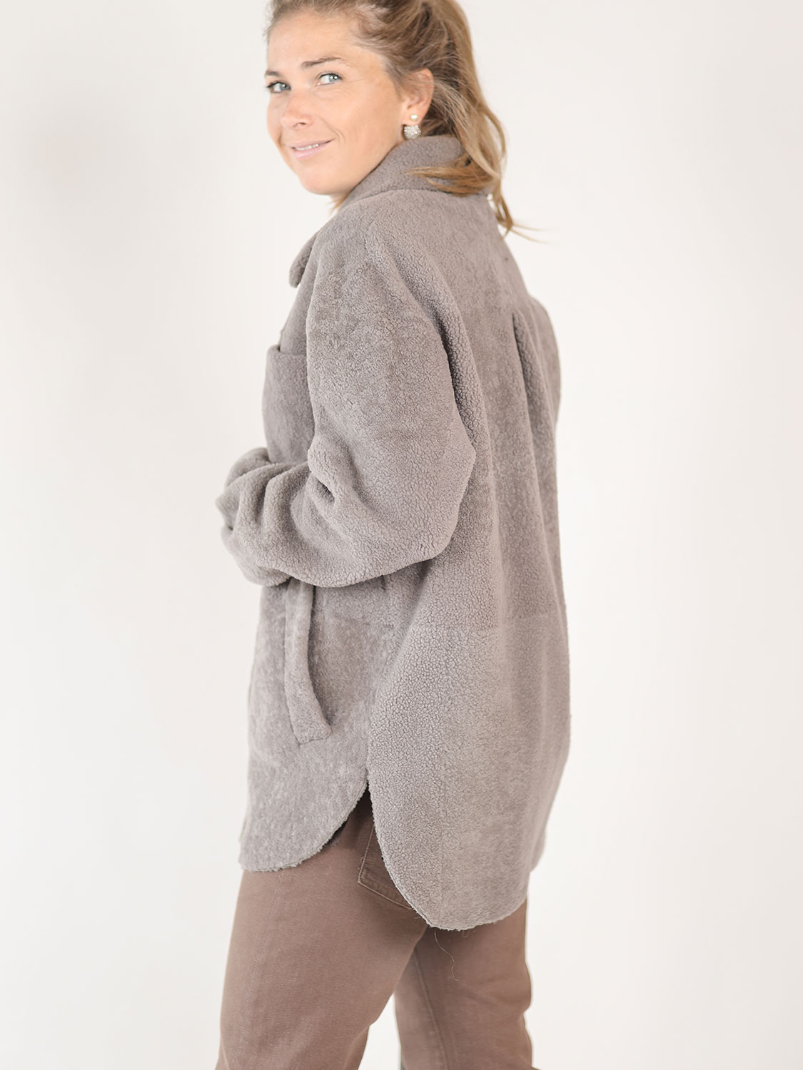 Blancha Light Curly – Shearling Jacket grey 34