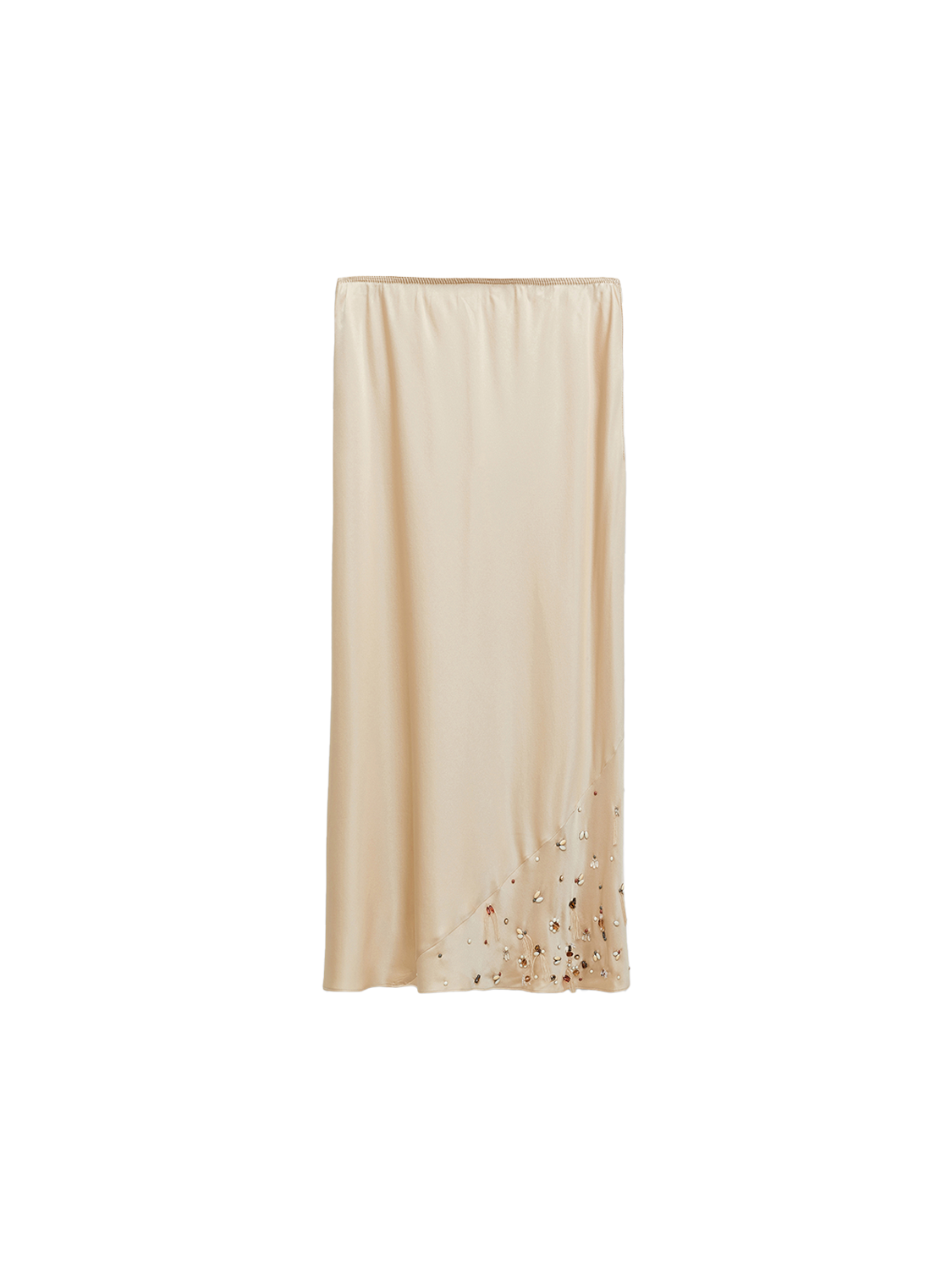 Sprakling Statements silk midi skirt with christening knit details 