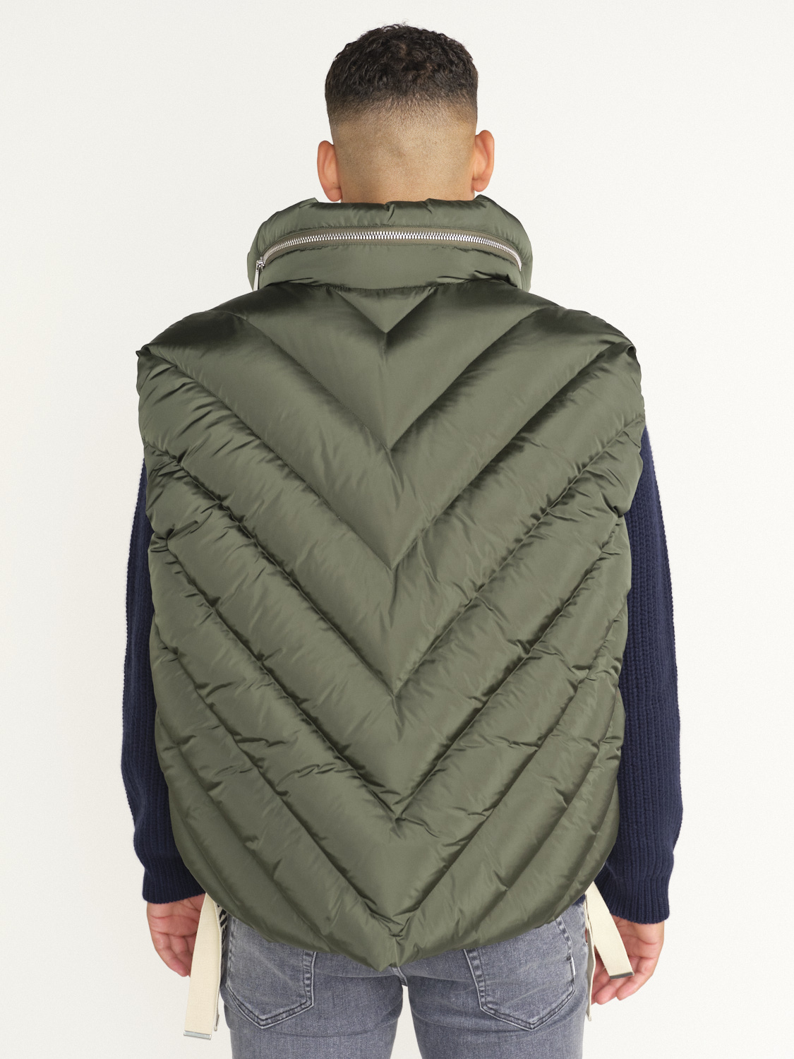 khrisjoy Oversize Pile Vest - Oversized vest with logo bands green S/M