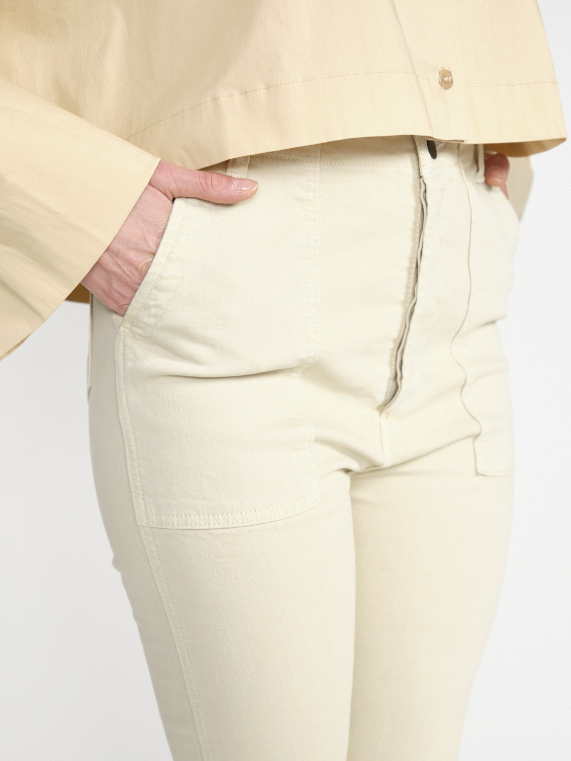 Gitta Banko Pants Harlow - Pantalon trois-quarts stretch en coton   beige XS/S