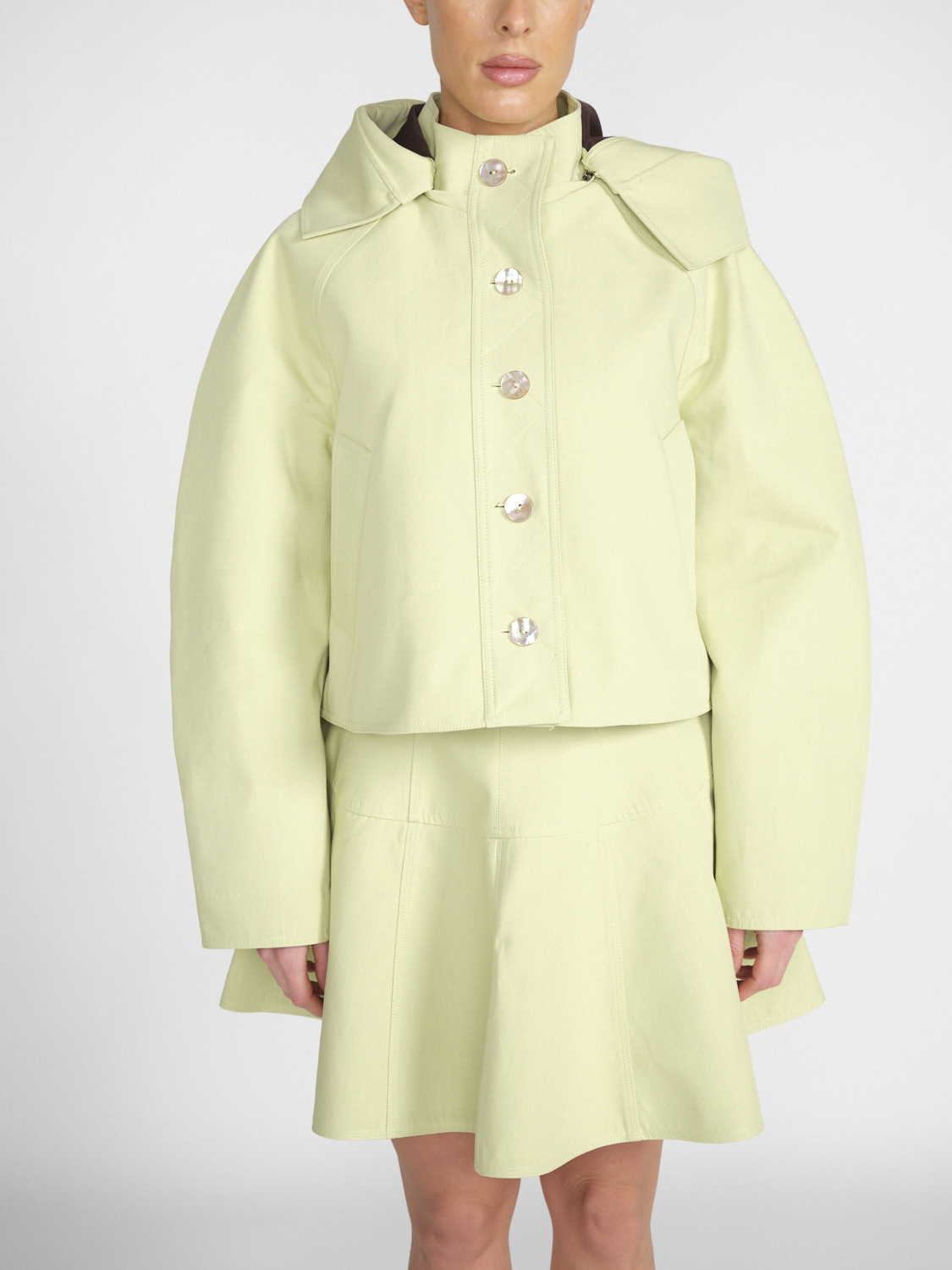 Ulla Johnson Yves Jacket – Cropped Jacke im Anorak-Stil aus Baumwoll-Mix	  verde S