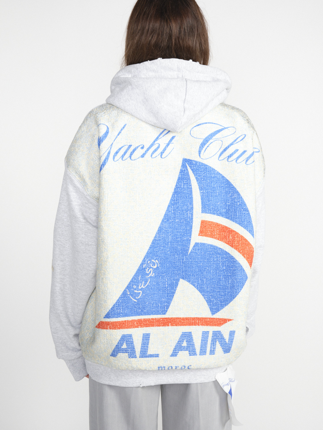 Al Ain Ahox – Oversized Hoodie with pattern  grey M/L