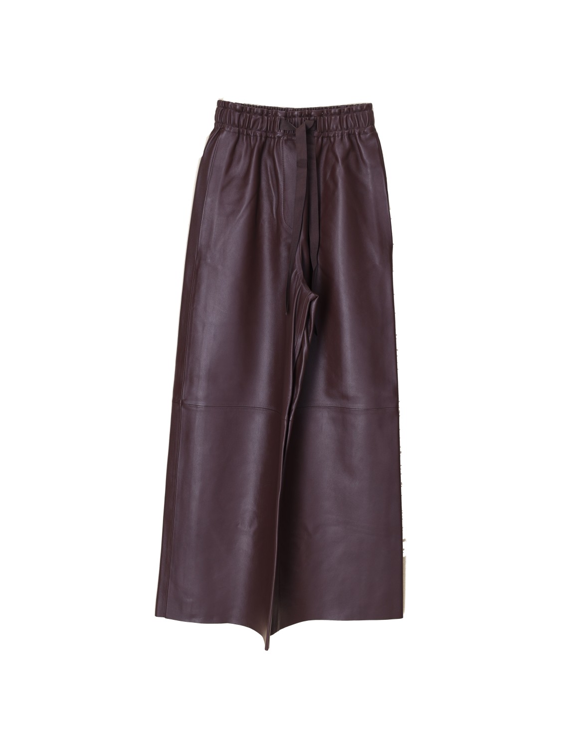 Pantaloni oversize in pelle di agnello