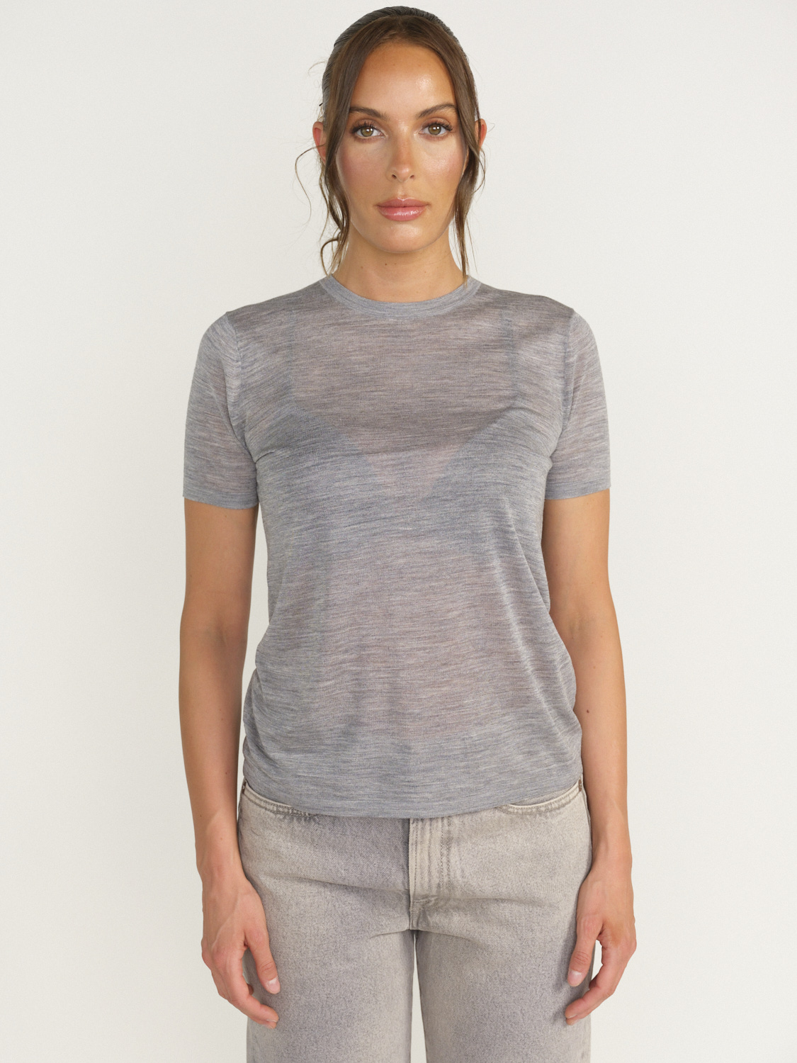 Nili Lotan Chantelle Sweater - T-shirt en soie gris L