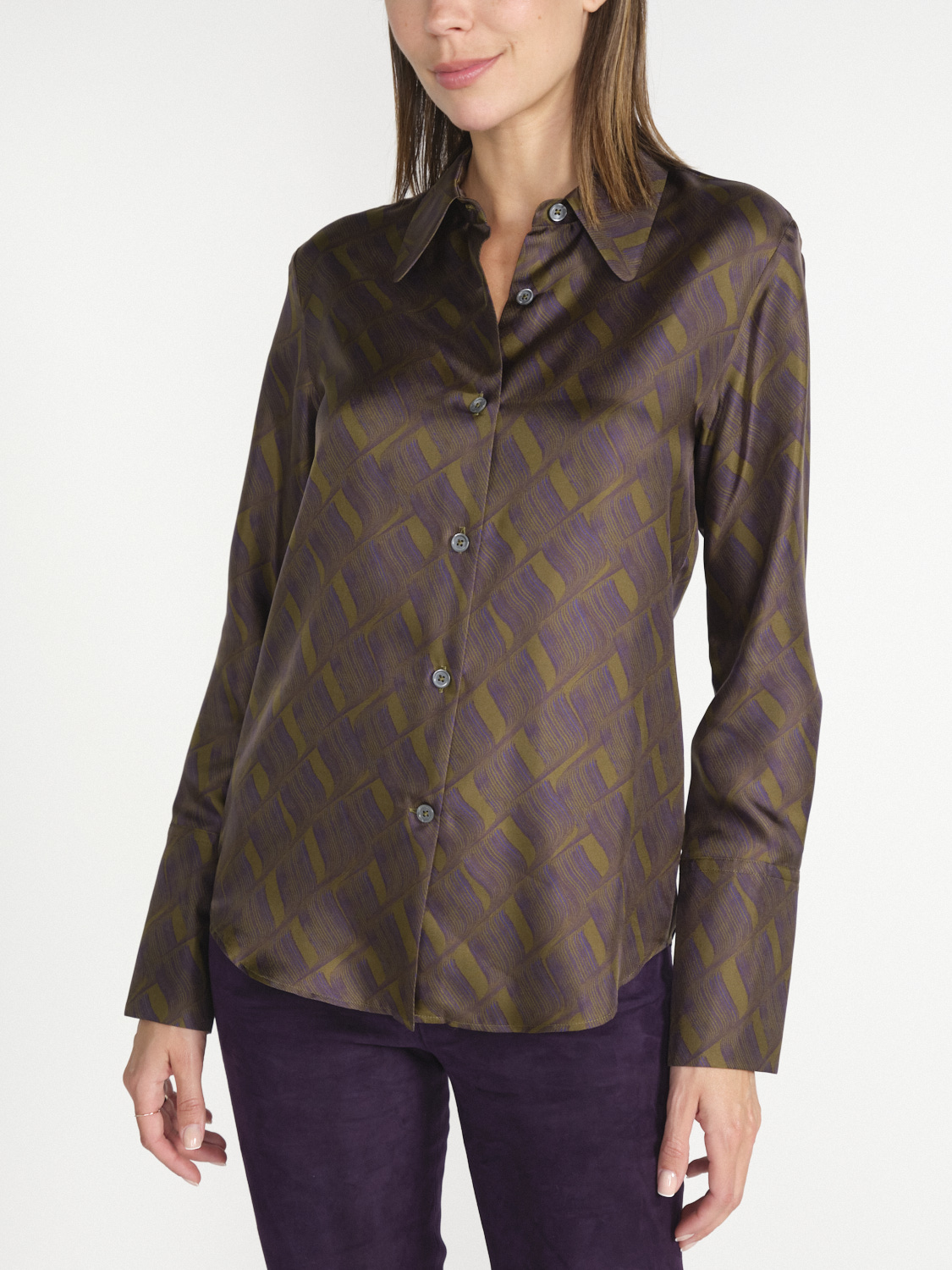 Odeeh Seide-Bluse mit Wellen-Muster   mehrfarbig 40