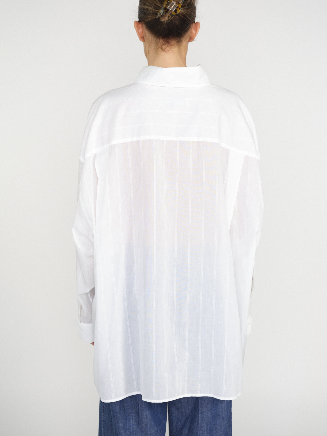 Darkpark Nathalie – Oversized Baumwoll-Hemd blanco S
