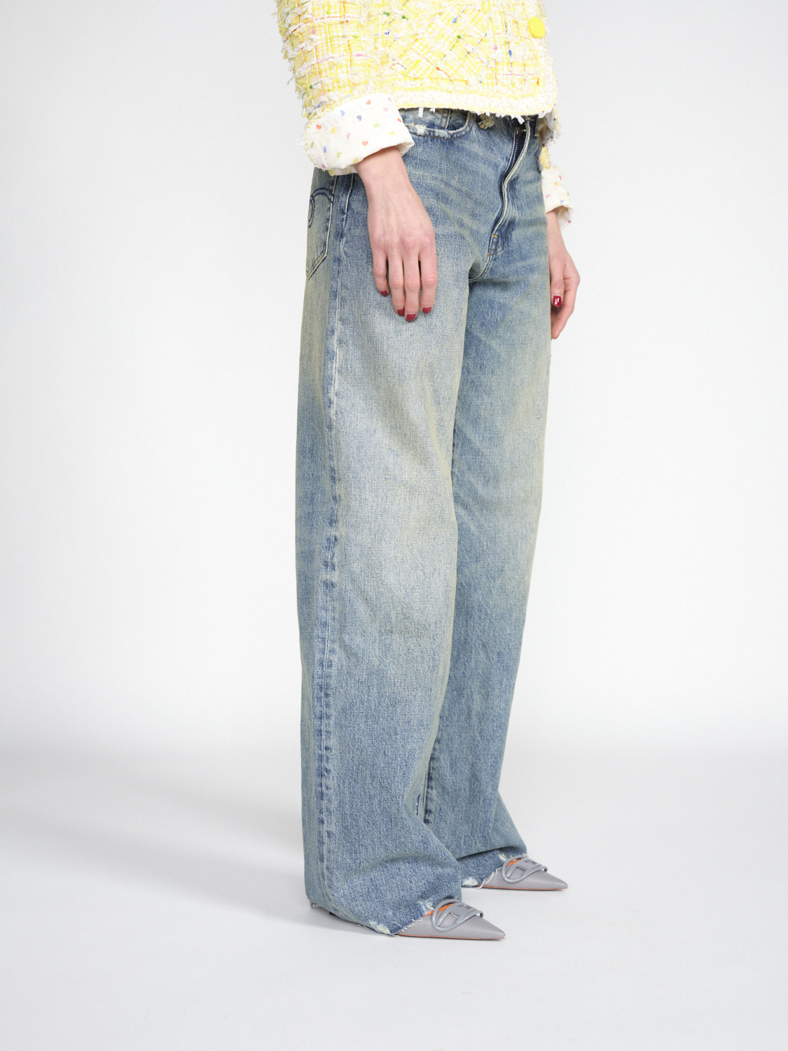 R13 Dárcy - Vintage boyfriend jeans with washed effects  blue 25