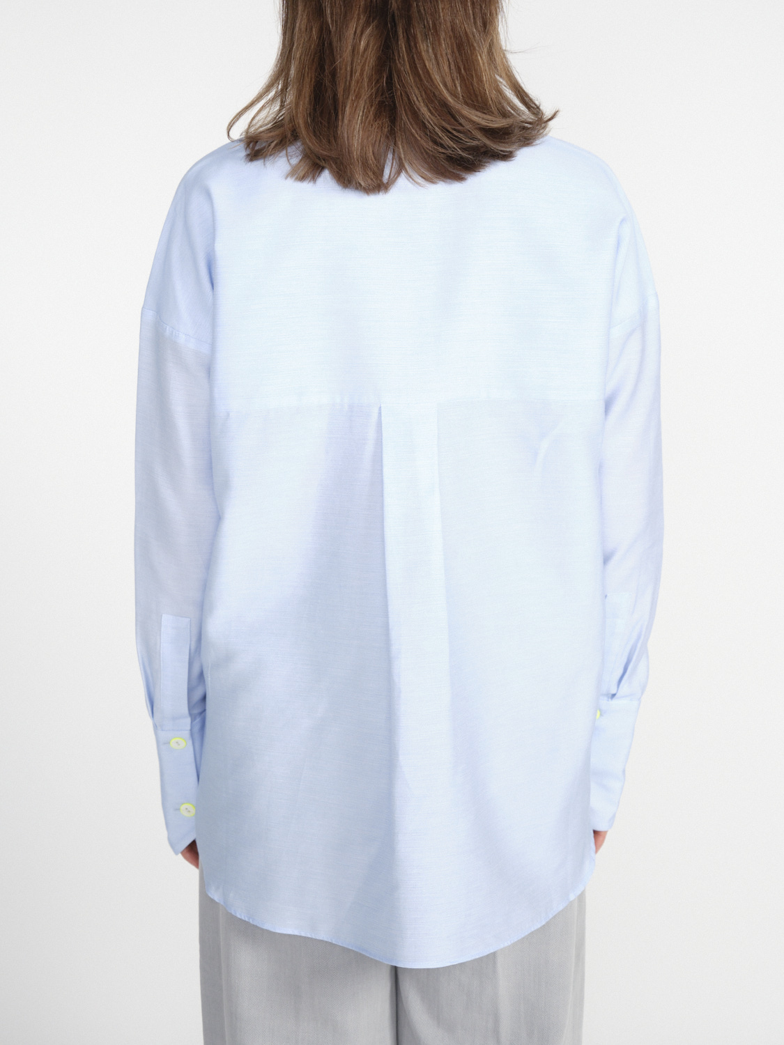 Antonia Zander Bluse aus Baumwoll-Seiden-Mix   hellblau S