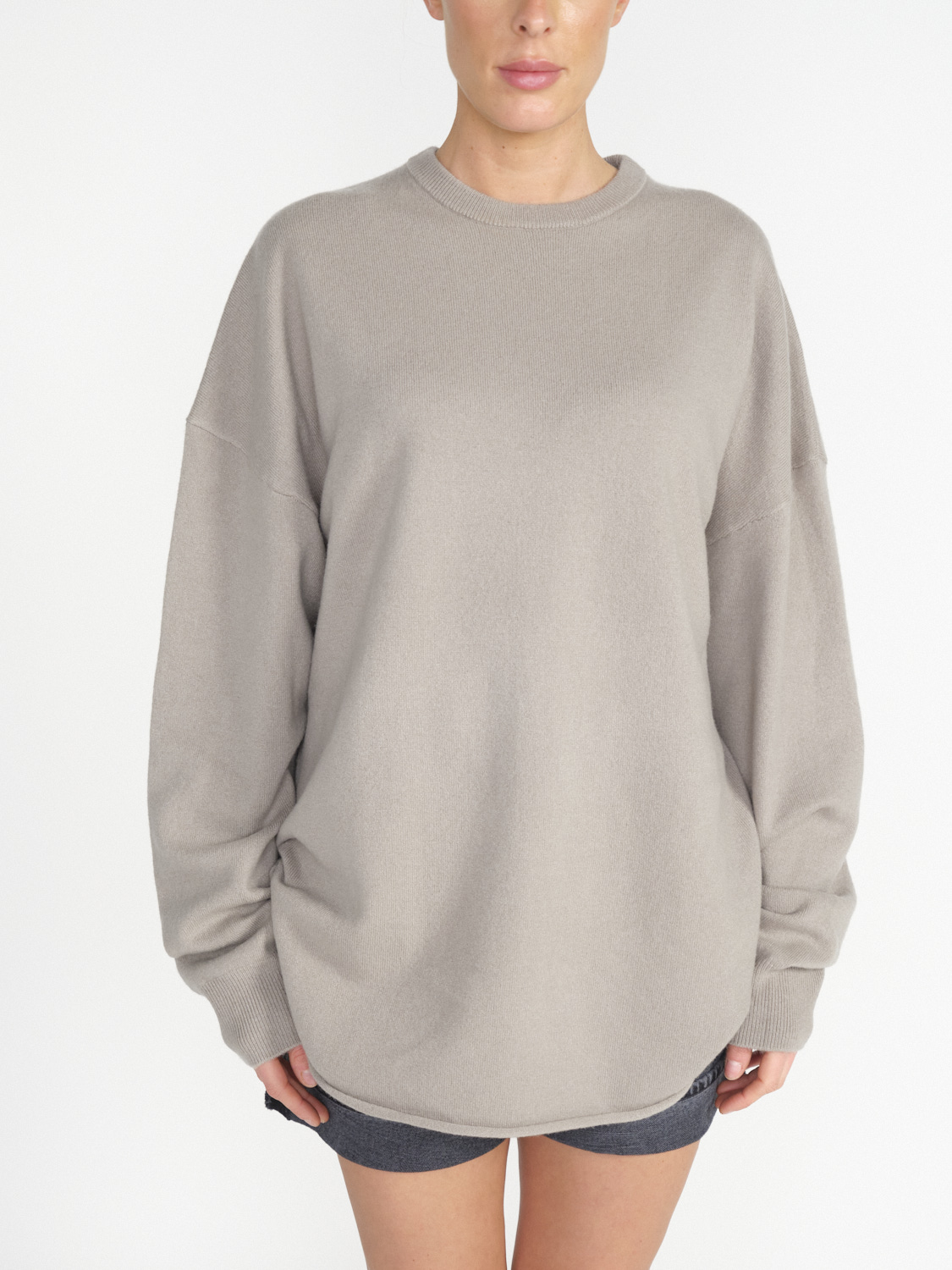 Extreme Cashmere n° 53 Crew Hop - Oversized Cashmere-Pullover beige One Size