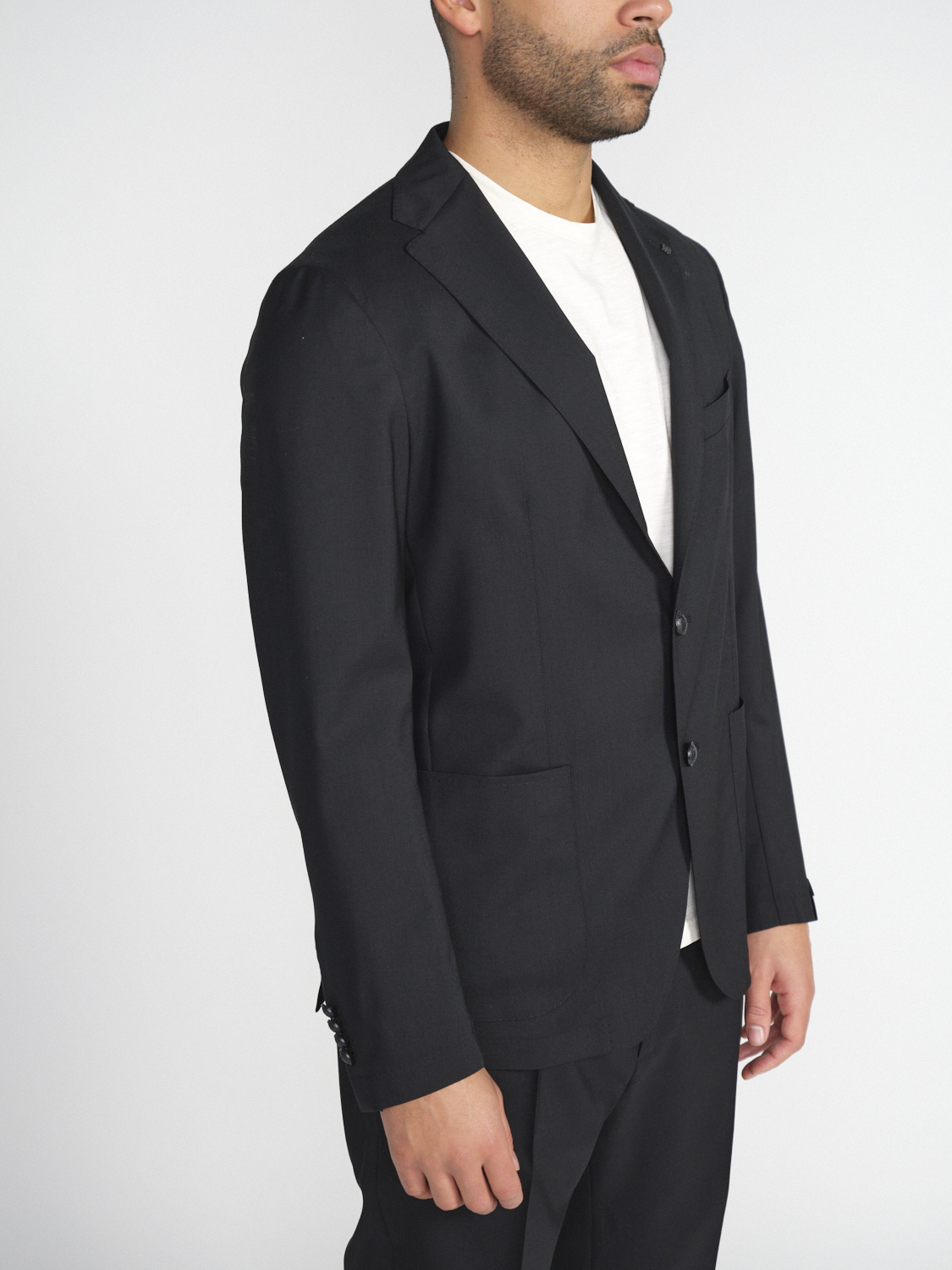 Tagliatore Lässiger Anzug aus Schurwolle   schwarz 48