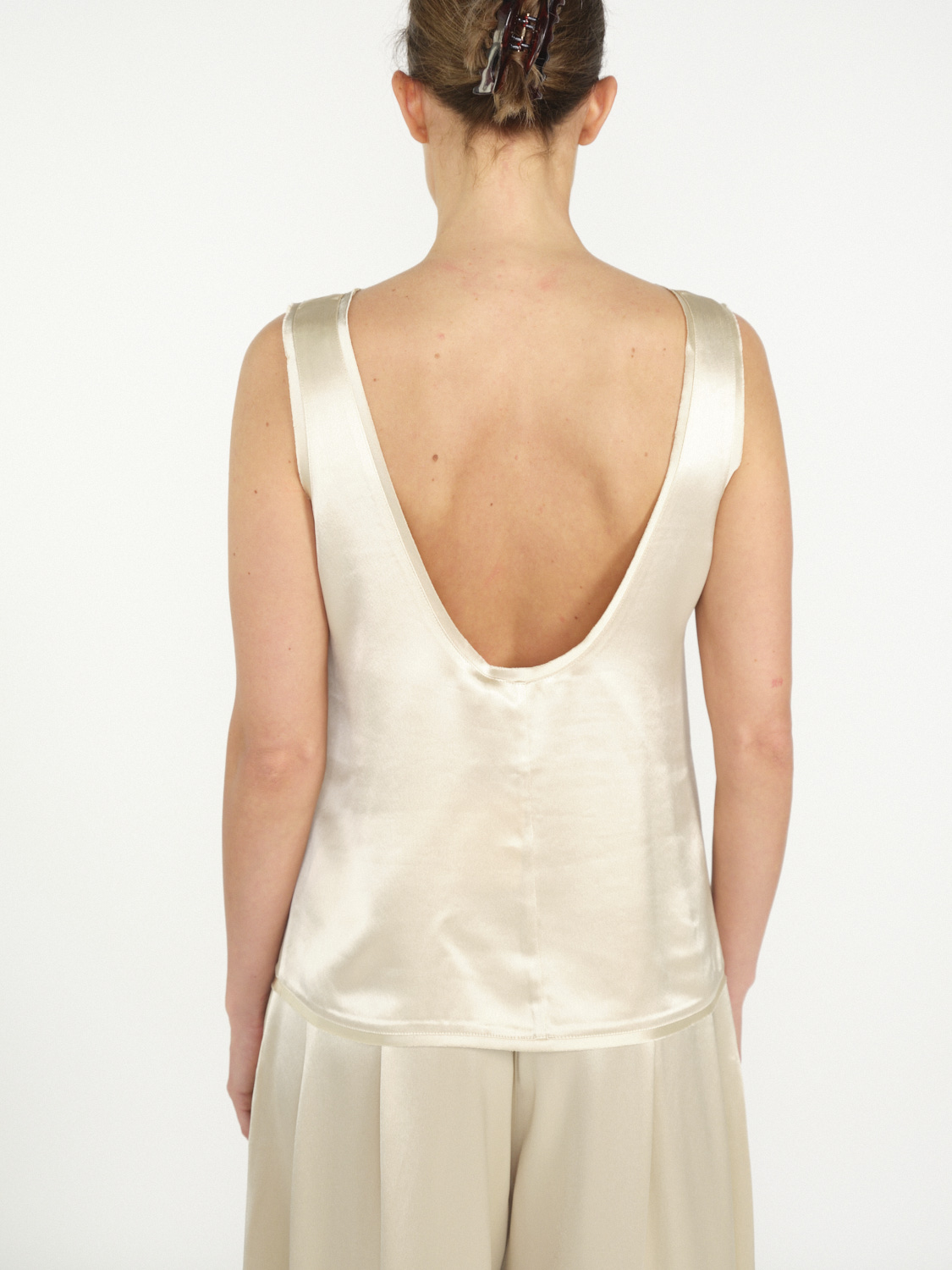 By Malene Birger Aubri – Lockeres Satin-Top   creme 36