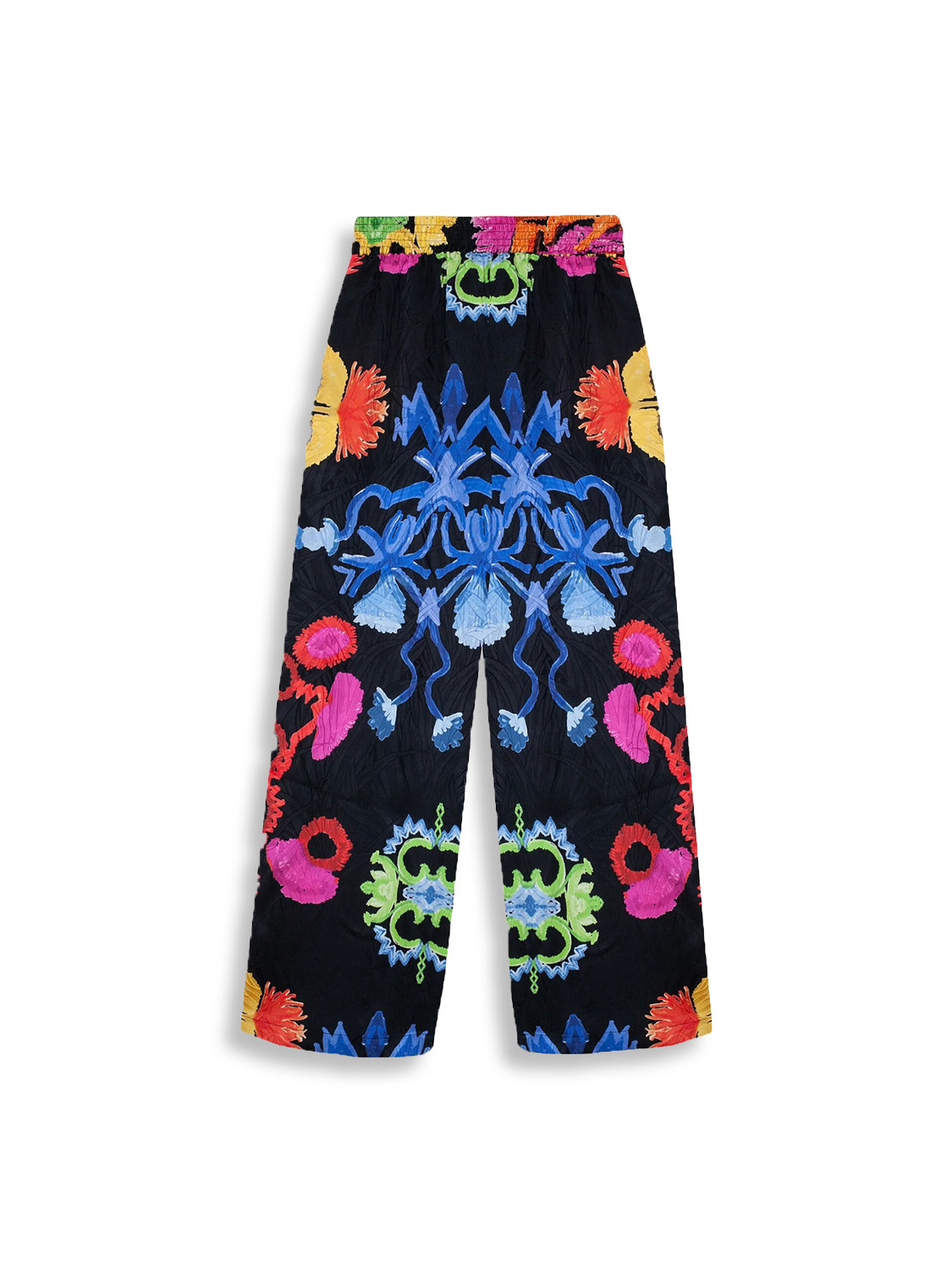 Mesogios Pants Melina - Wide Leg Silk Pants with Graphic Prints