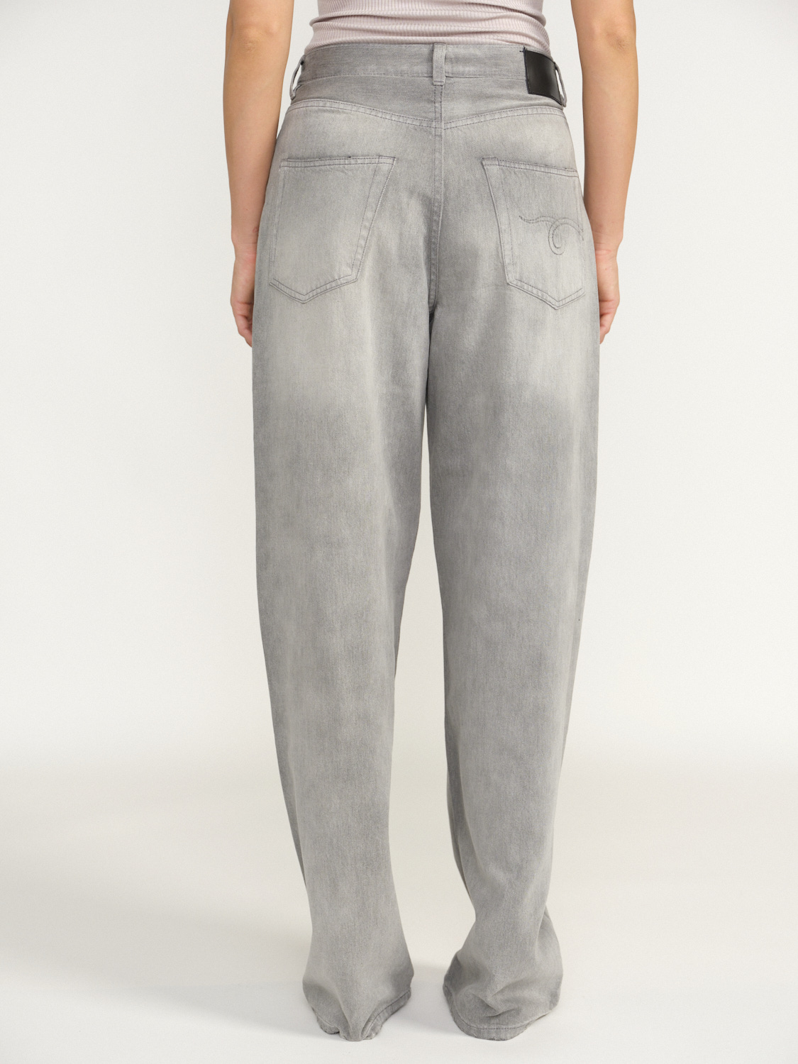 R13 Damon - Pantalon en jean à pinces et jambes évasées gris 25