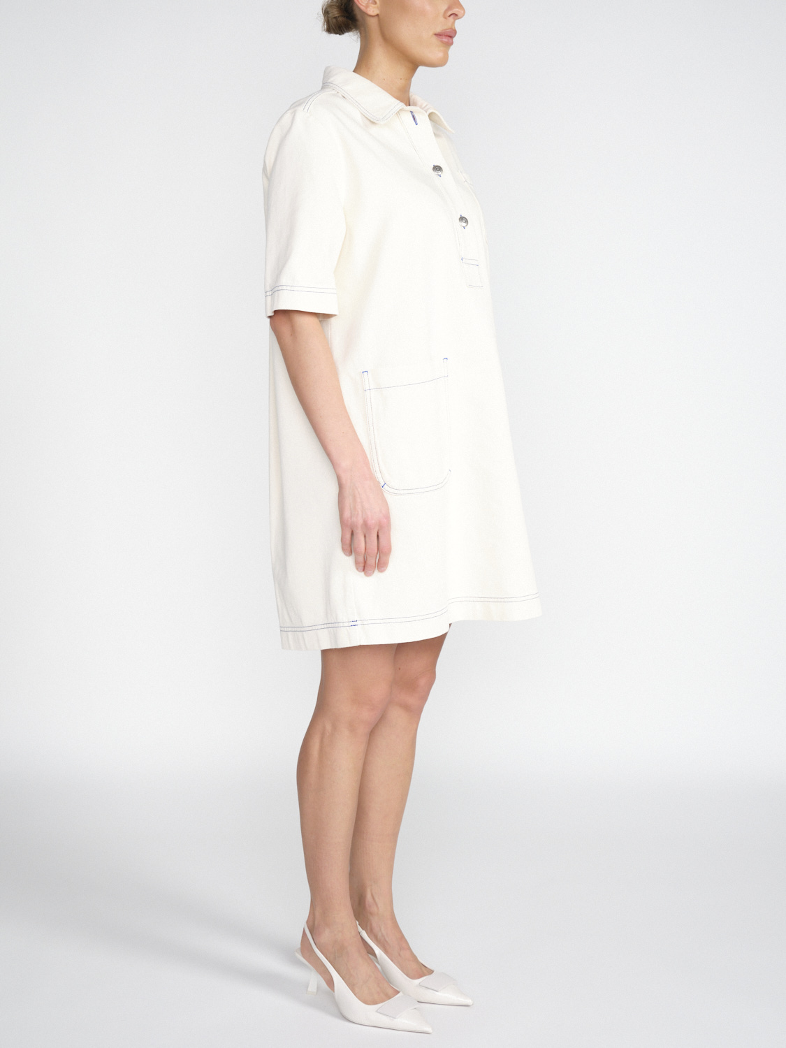 Semicouture Denim cotton mini dress  creme XS/S