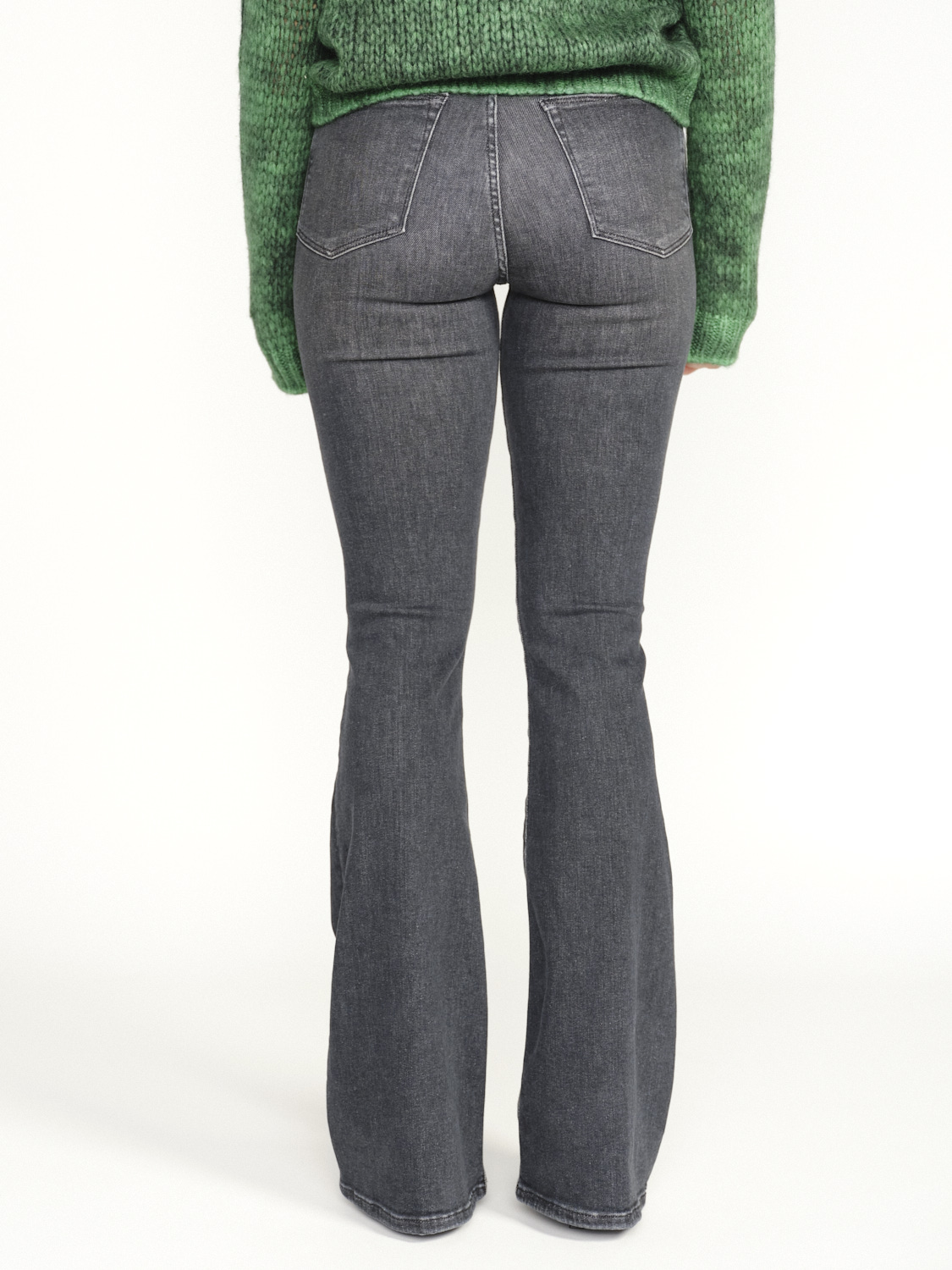 Frame Le Palazzo wide hem - Pantalon en jean avec délavage clair gris 26