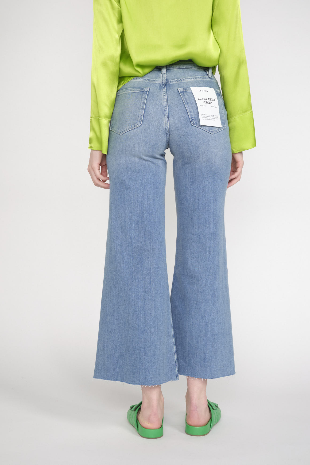 Frame Le Palazzo Crop - Jeans pants with wide flared leg blue 25