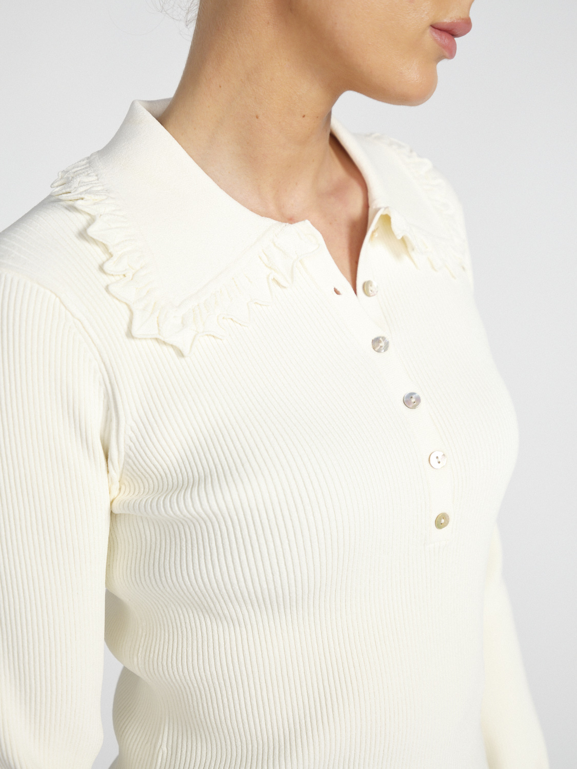 Ulla Johnson Liese - T-shirt long avec détails à volants  crème S