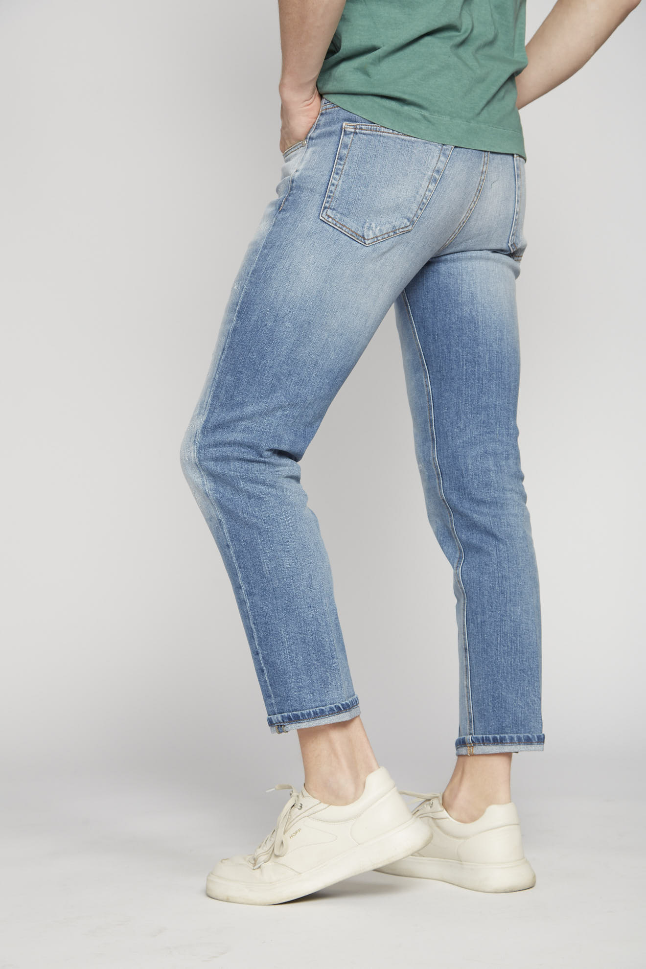 pt torino jeans denim destroyed cotton model back