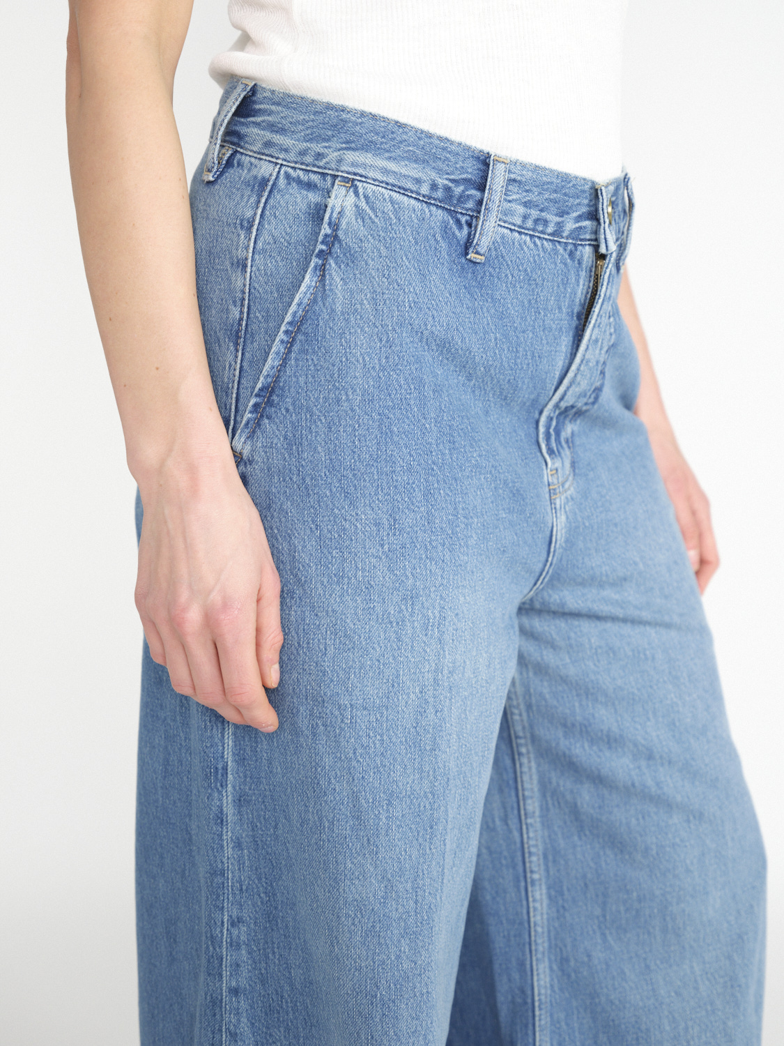 Frame The Extra Wide Leg – Jeans aus Baumwolle grau 26