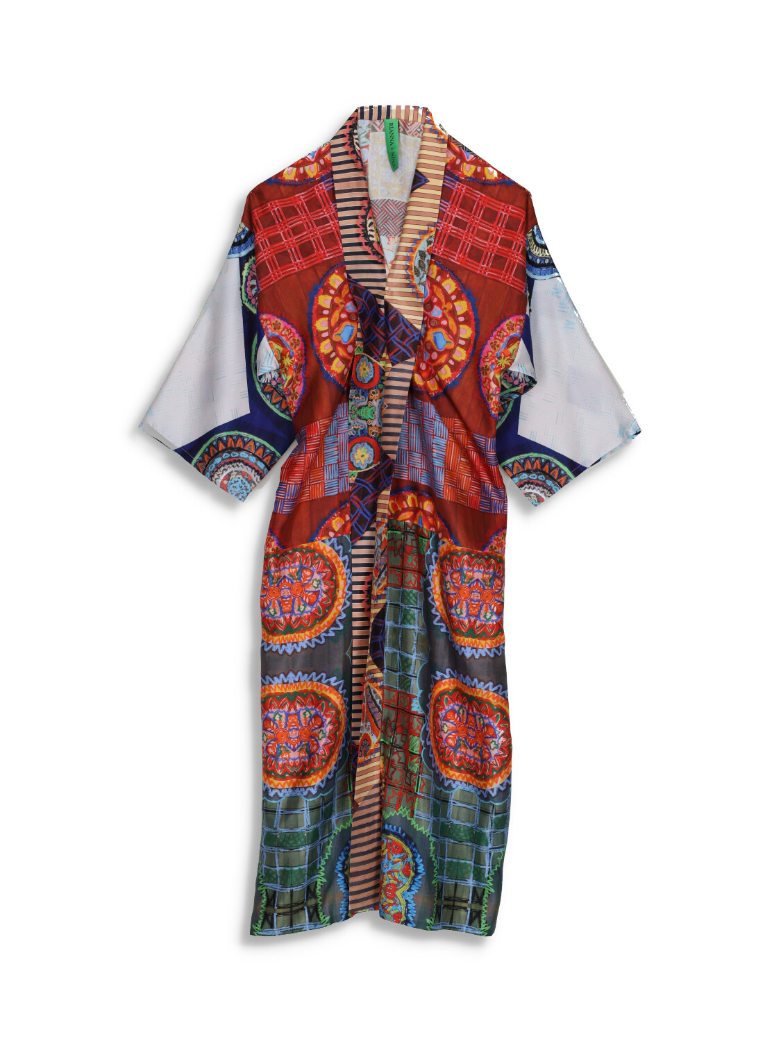 Kipos - Kimono with multicolor design in silk