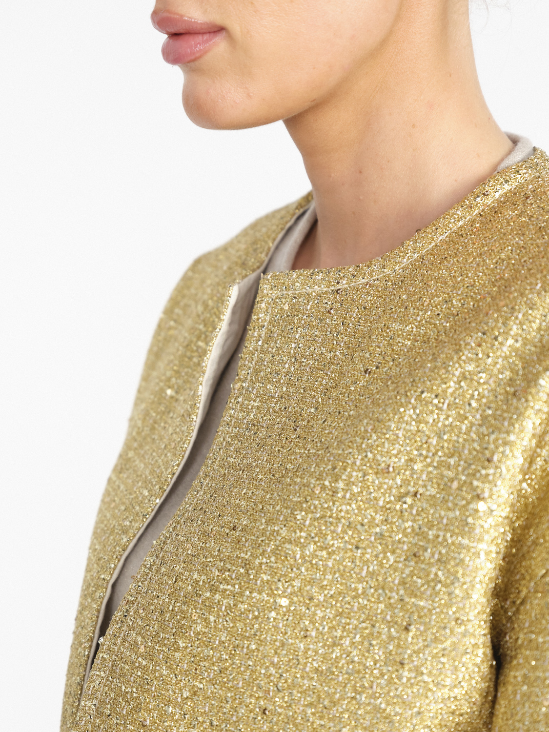 Odeeh Broccato oro - Blazer in broccato con dettagli in lurex  oro 34