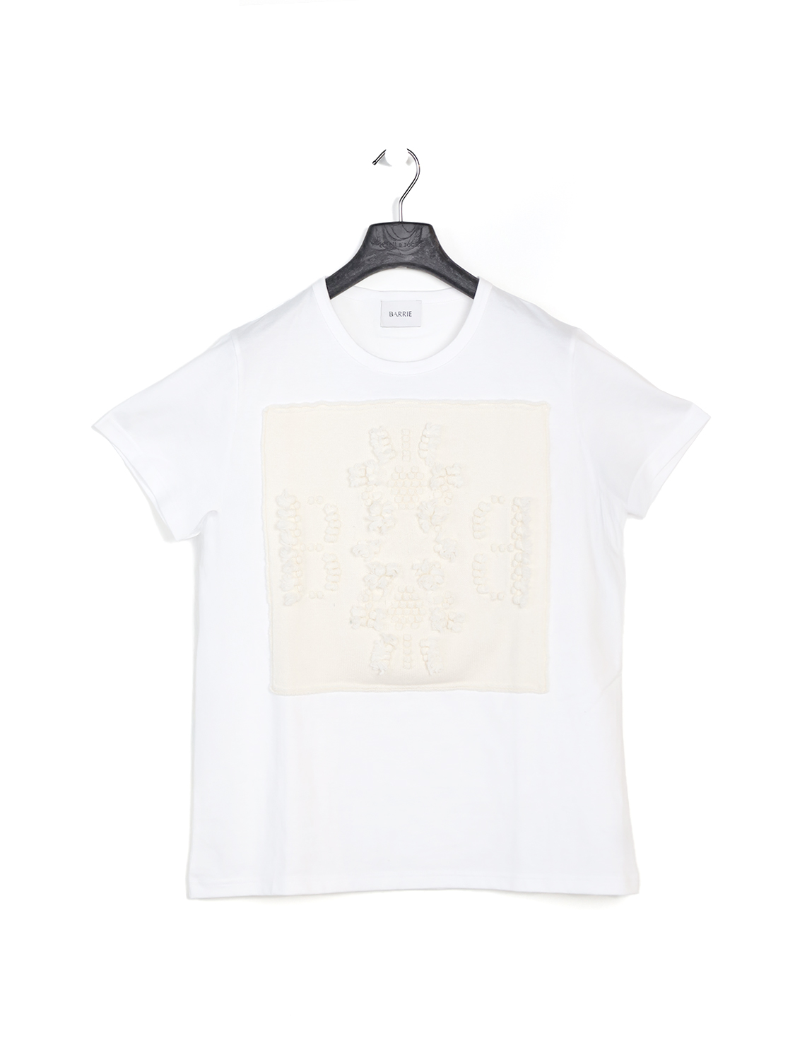 Barrie Baumwoll-T-Shirt mit Kaschmir-Applikation  weiß XS