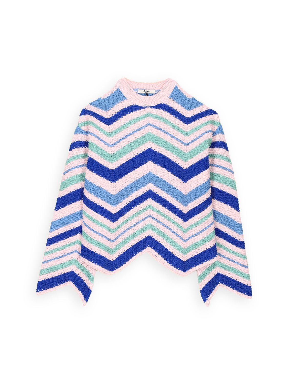Wavy striped knitted sweater 