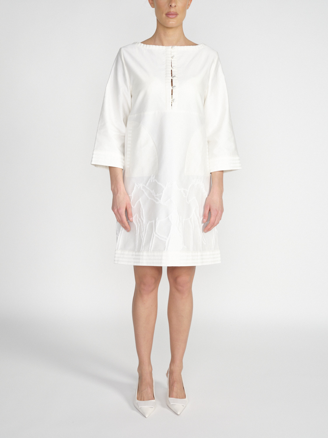 Joseline cotton mini dress with embroidered detail 