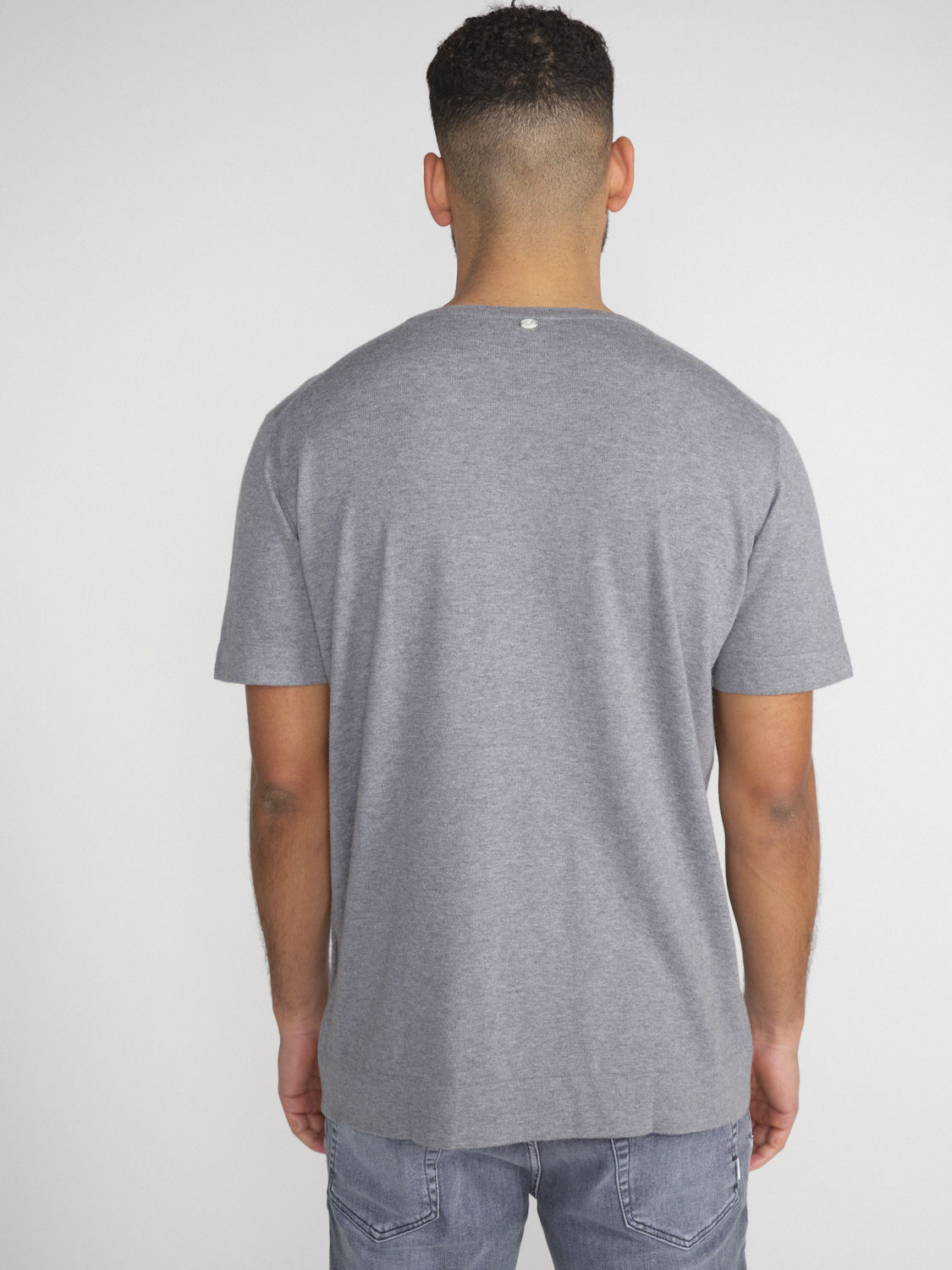 Dondup Lockeres Ripp-Strick T-Shirt aus Baumwolle 	  grau 48