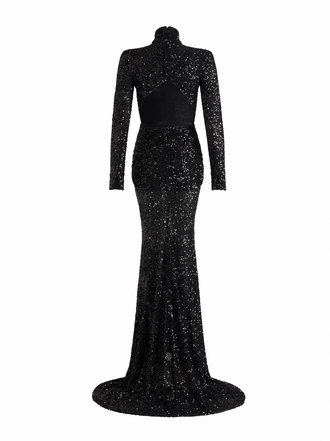 Long sequin dress with train